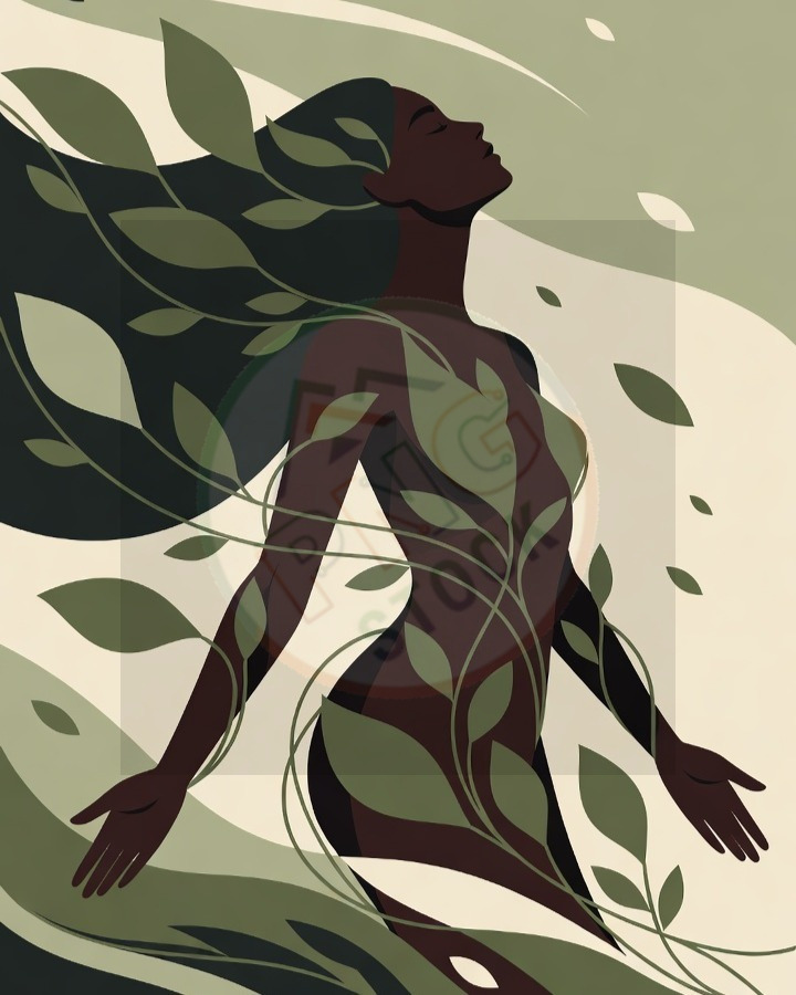 Female Silhouette Blended with Nature Leaves Vines Water Minimal Art - Female Silhouette Blended with Nature Leaves Vines Water Minimal Art (11)