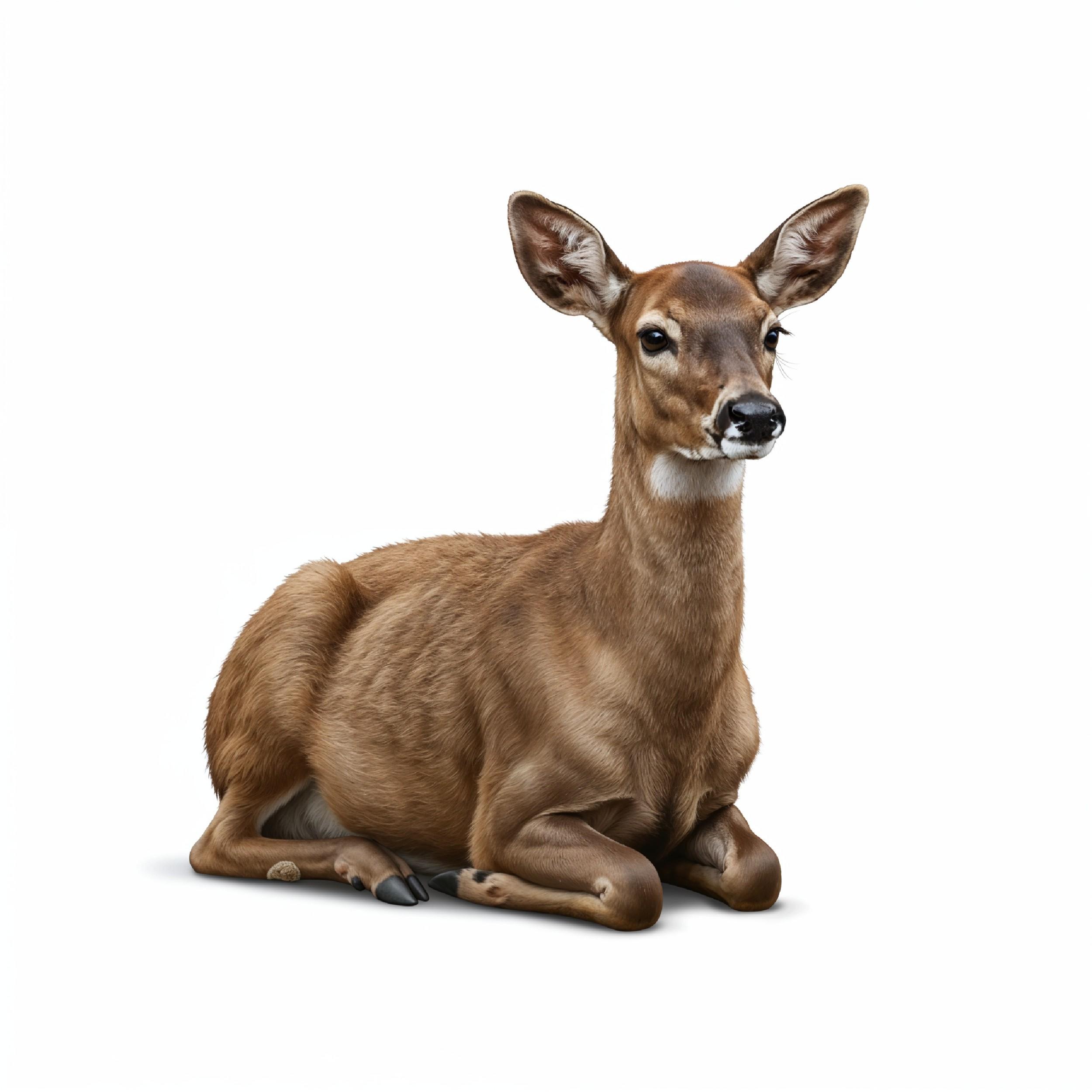 Deer Isolated on White Background Wildlife Animal Nature Portrait