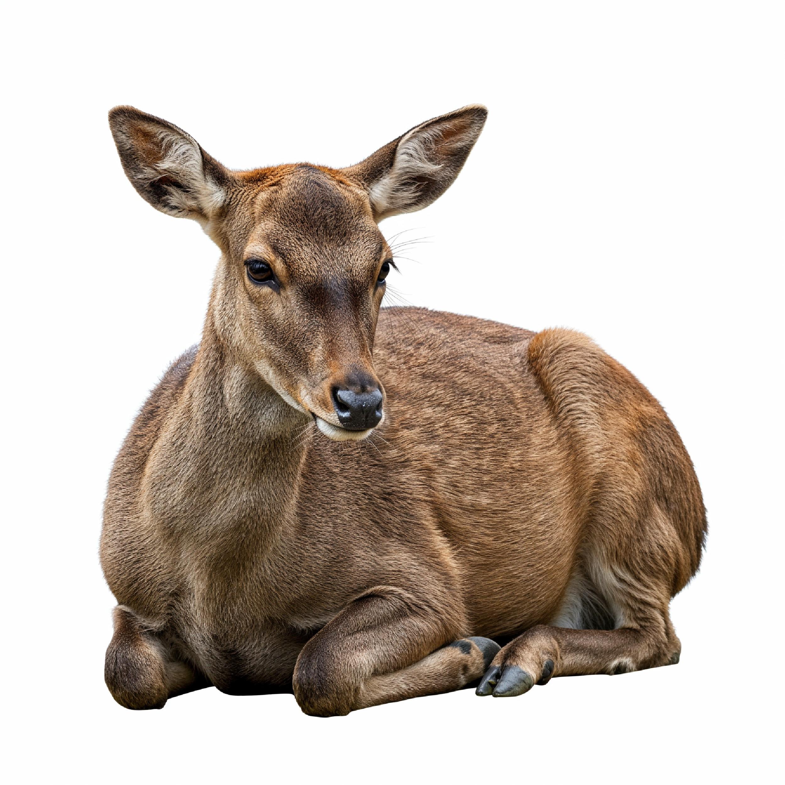 Deer Isolated on White Background Wildlife Animal Nature Portrait