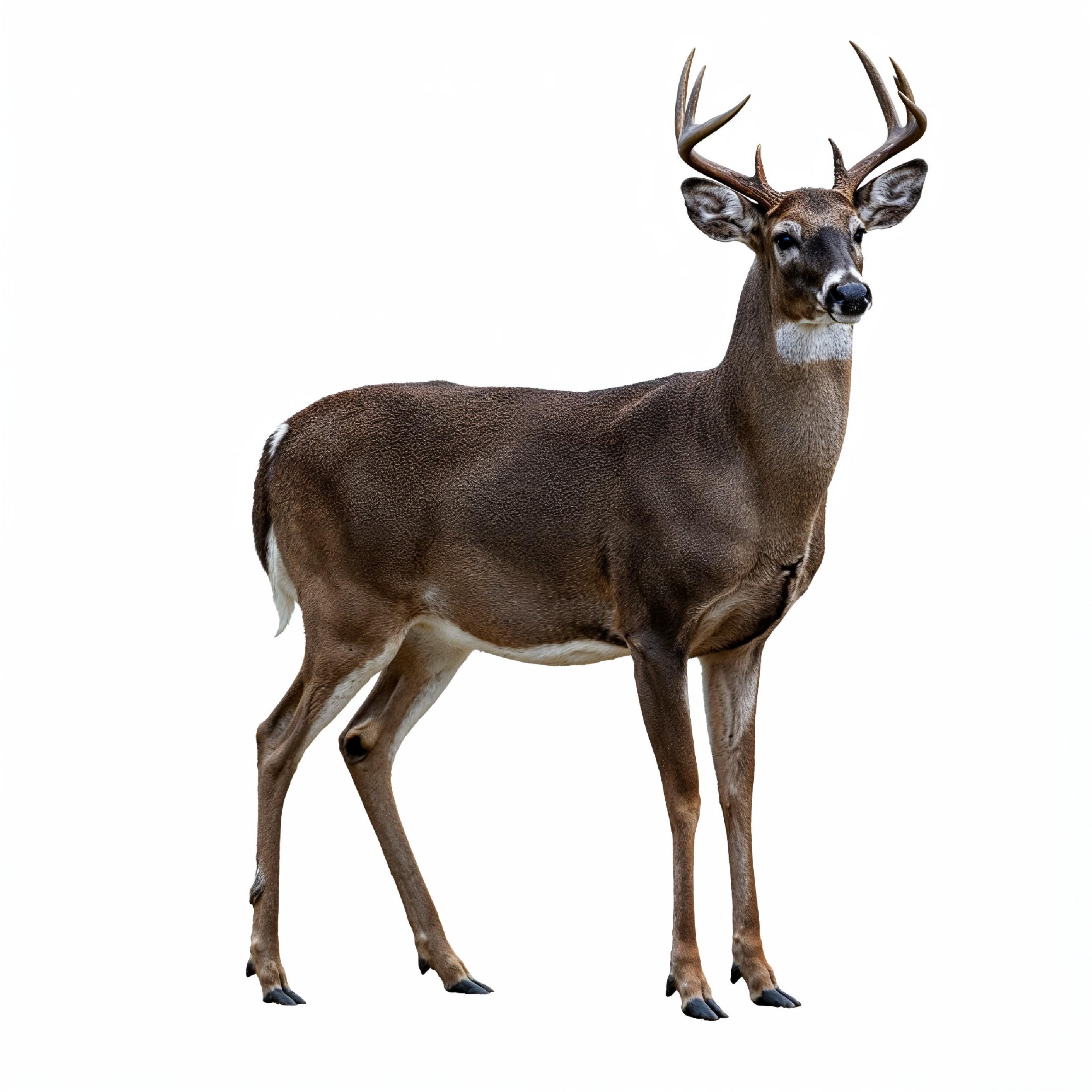Deer Isolated on White Background Wildlife Animal Nature Portrait