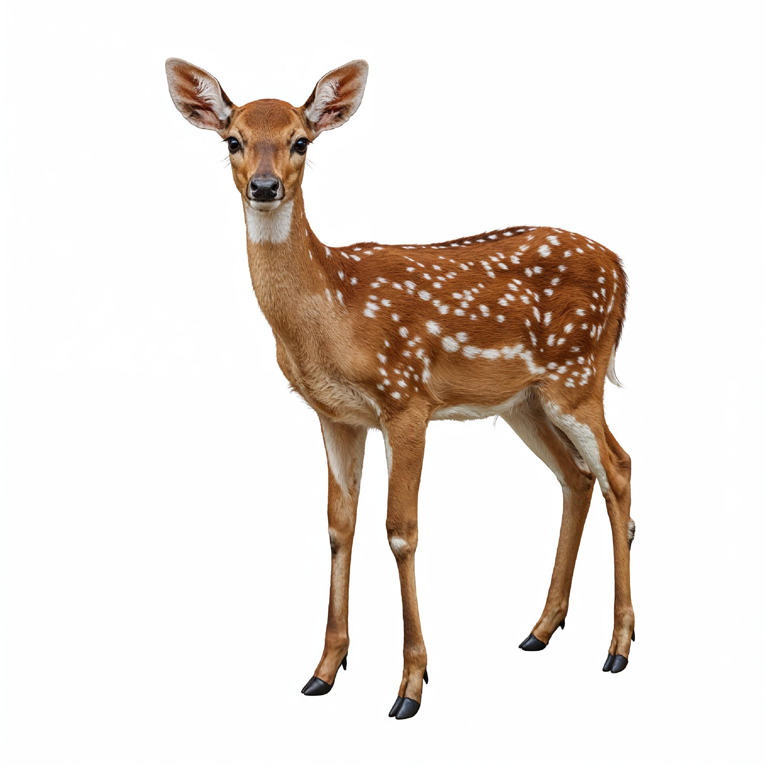 Deer Isolated on White Background Wildlife Animal Nature Portrait
