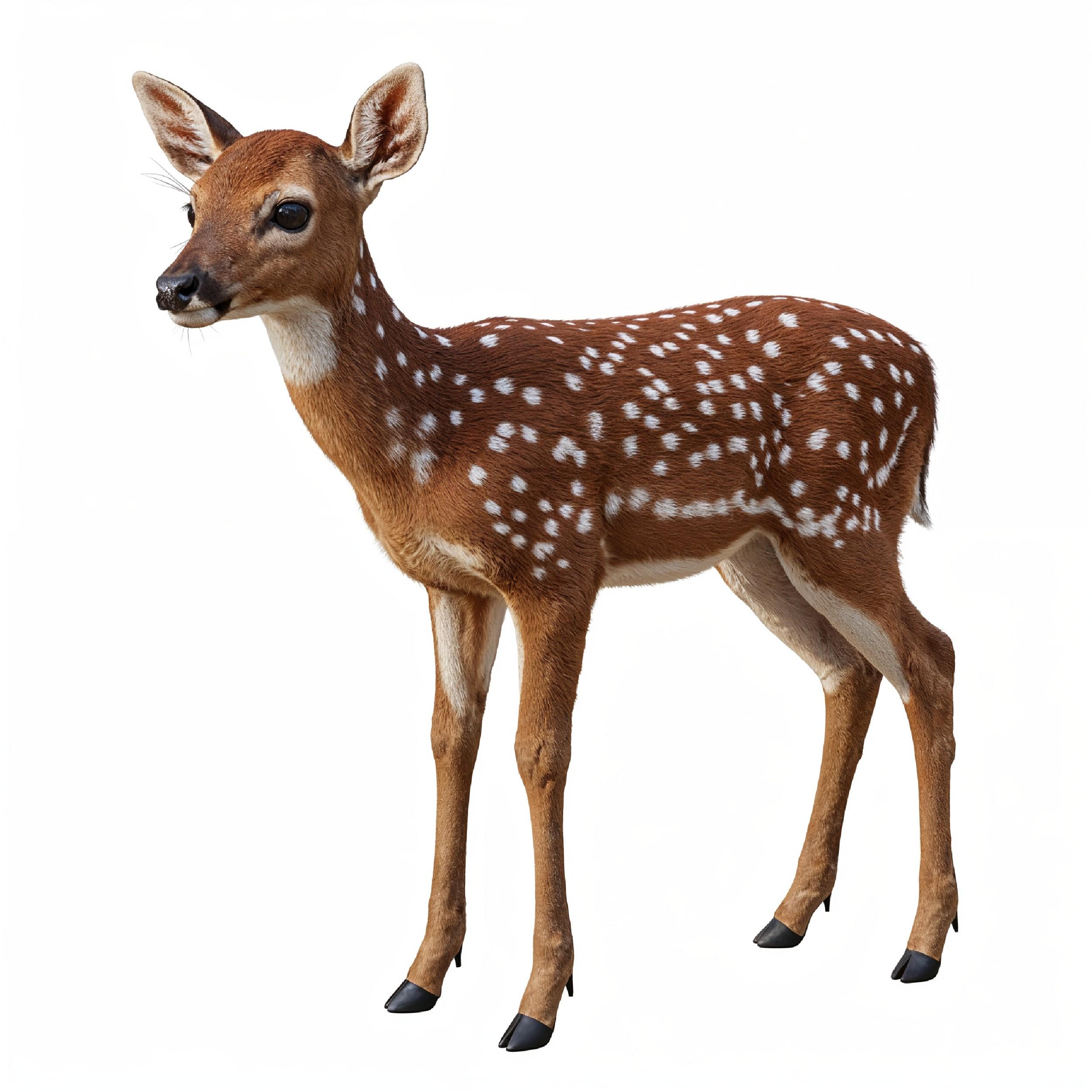 Deer Isolated on White Background Wildlife Animal Nature Portrait
