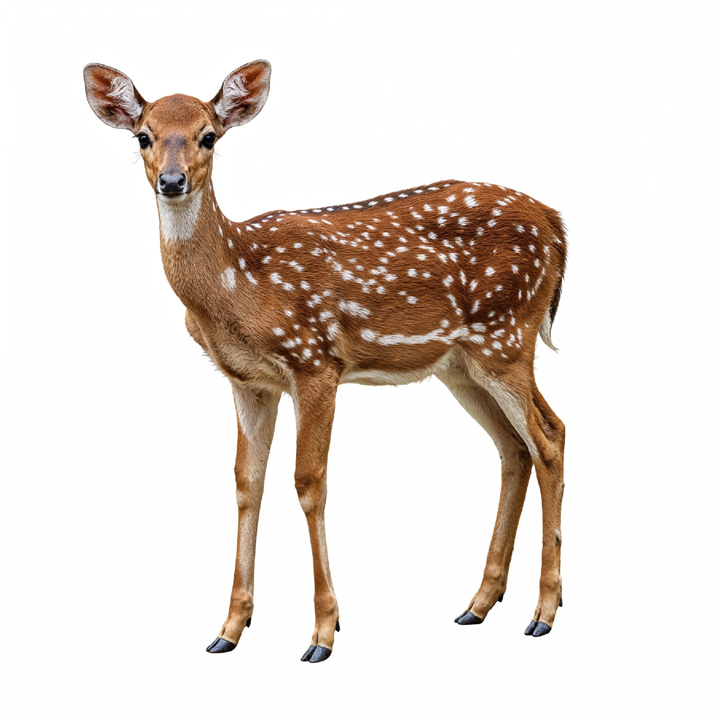 Deer Isolated on White Background Wildlife Animal Nature Portrait
