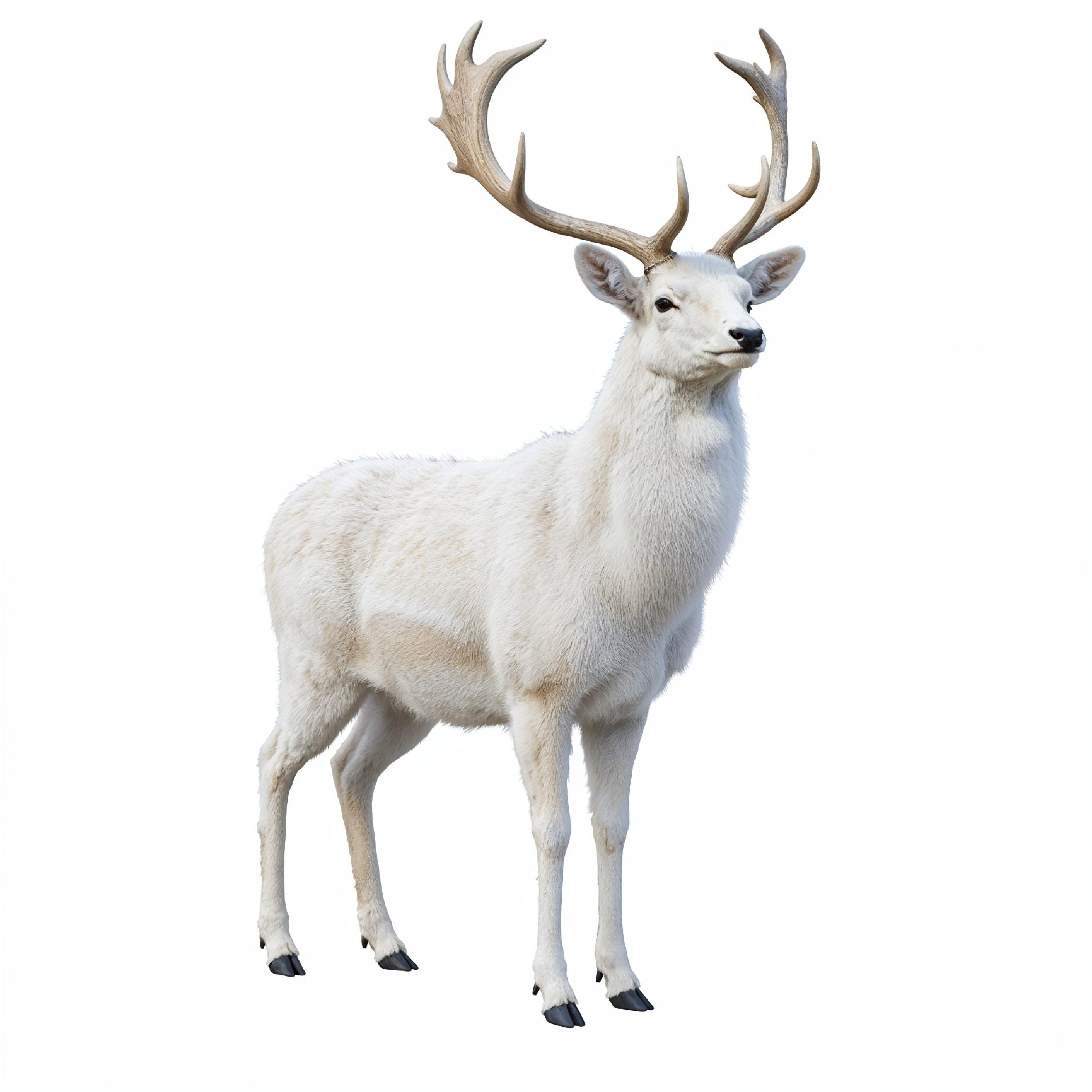 Deer Isolated on White Background Wildlife Animal Nature Portrait
