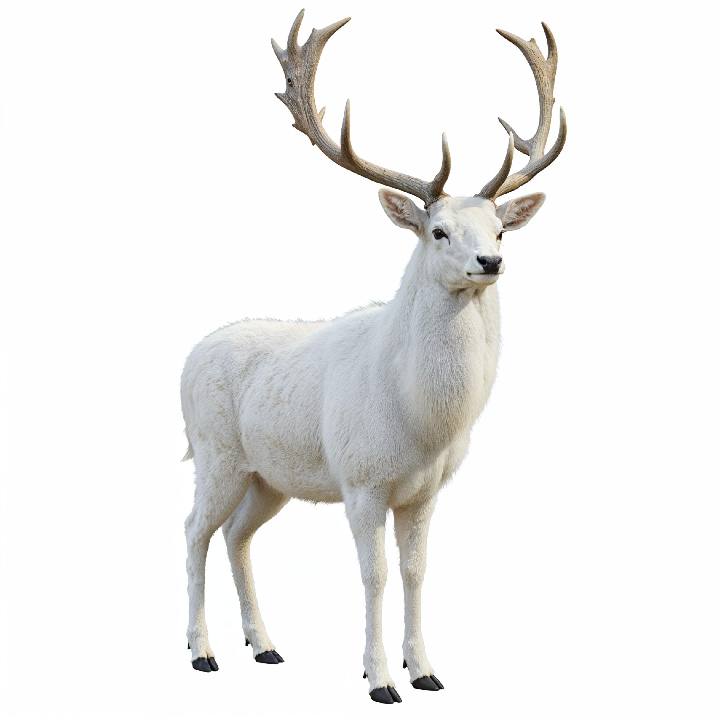 Deer Isolated on White Background Wildlife Animal Nature Portrait