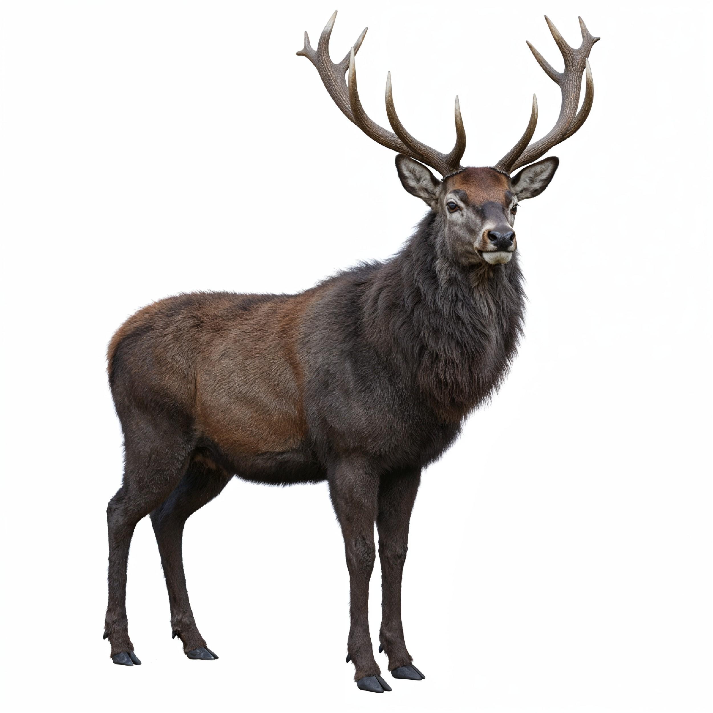 Deer Isolated on White Background Wildlife Animal Nature Portrait