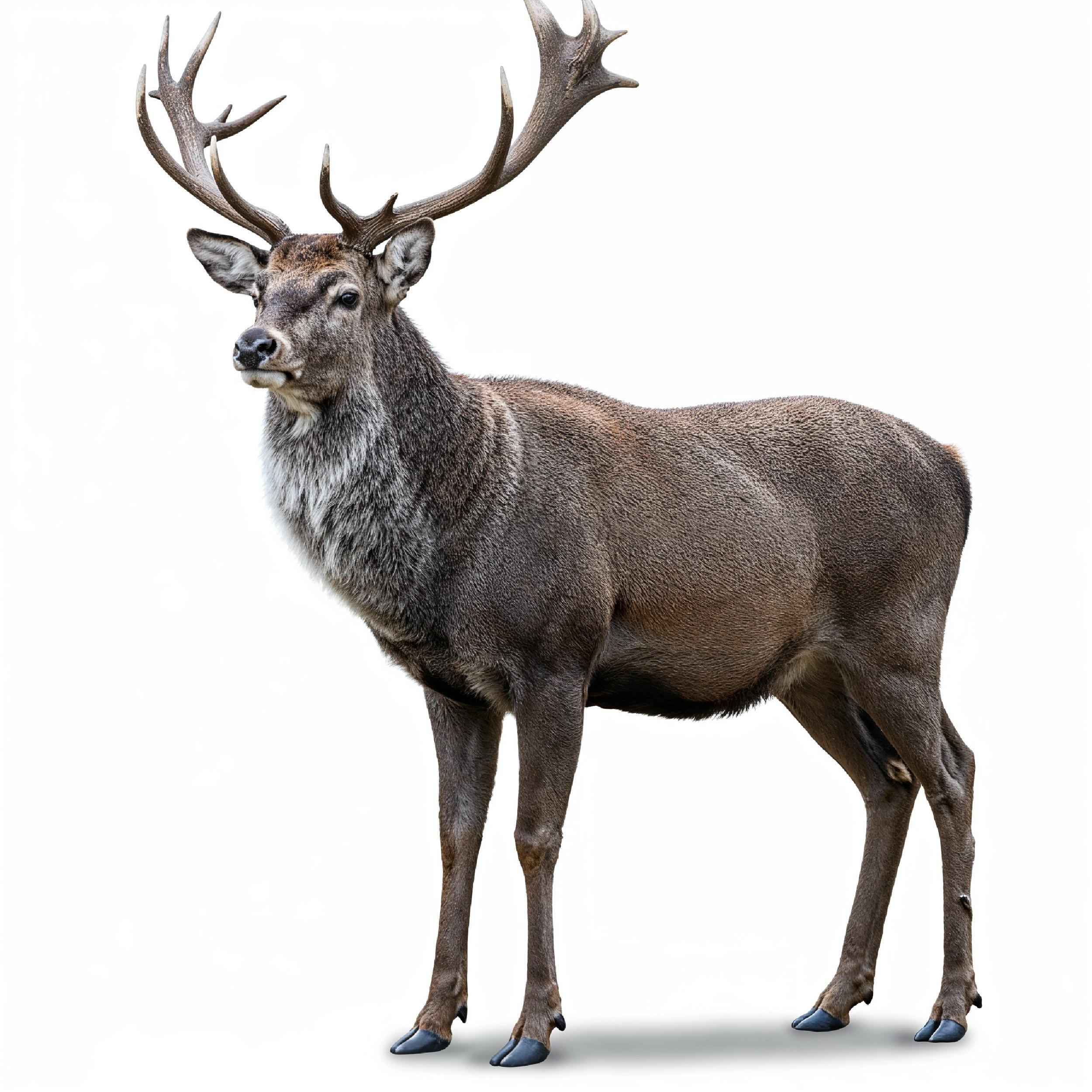 Deer Isolated on White Background Wildlife Animal Nature Portrait