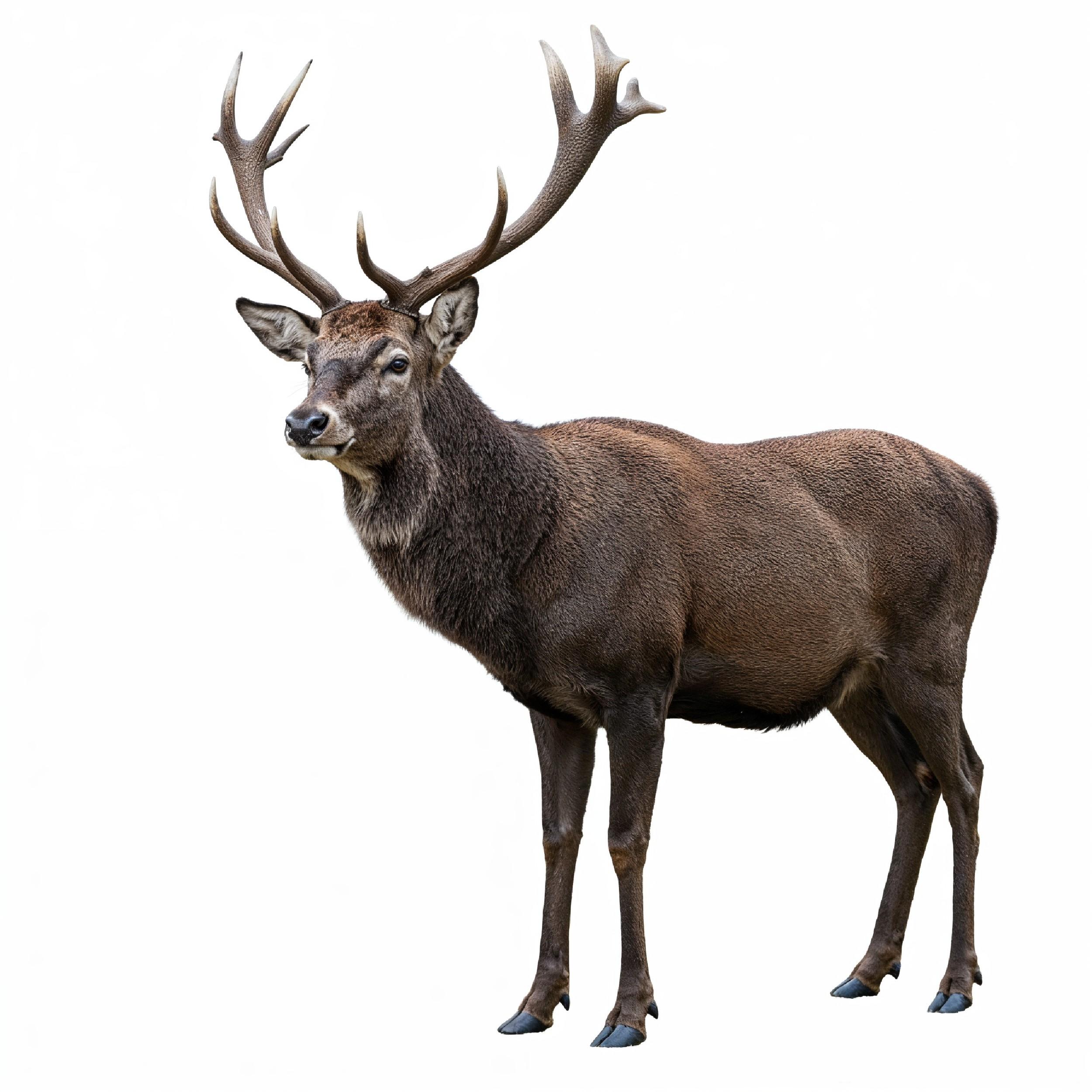 Deer Isolated on White Background Wildlife Animal Nature Portrait