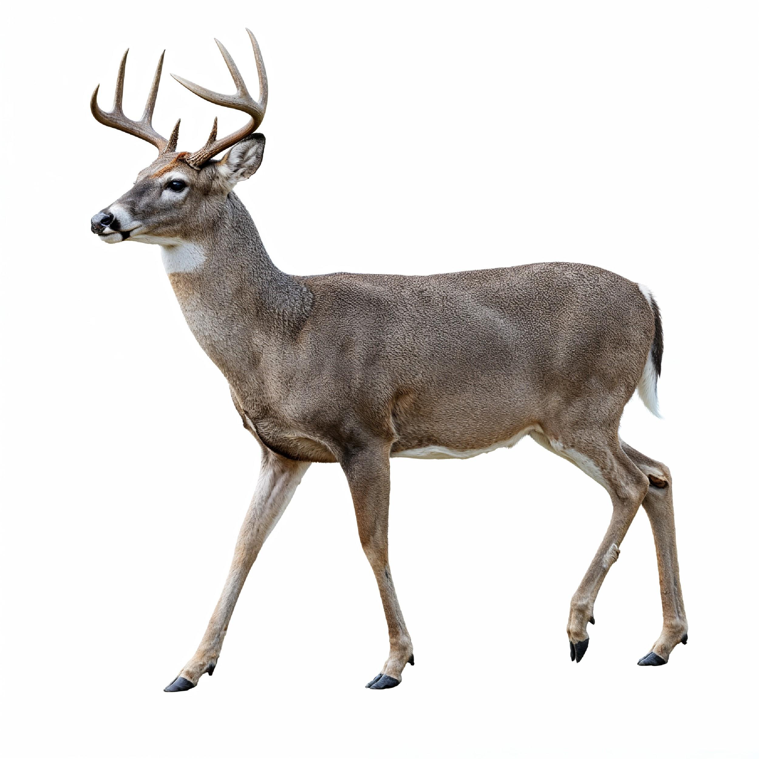 Deer Isolated on White Background Wildlife Animal Nature Portrait