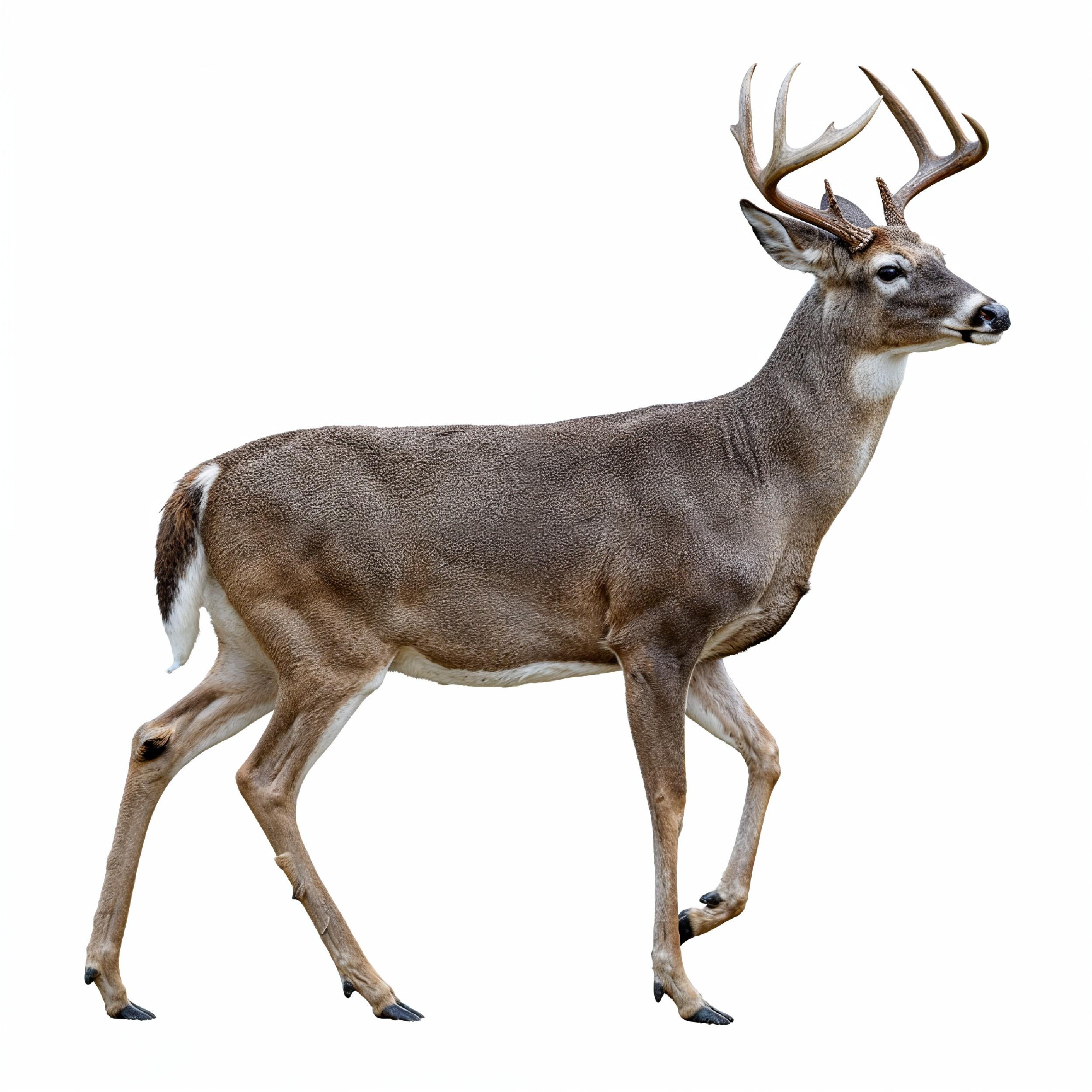 Deer Isolated on White Background Wildlife Animal Nature Portrait