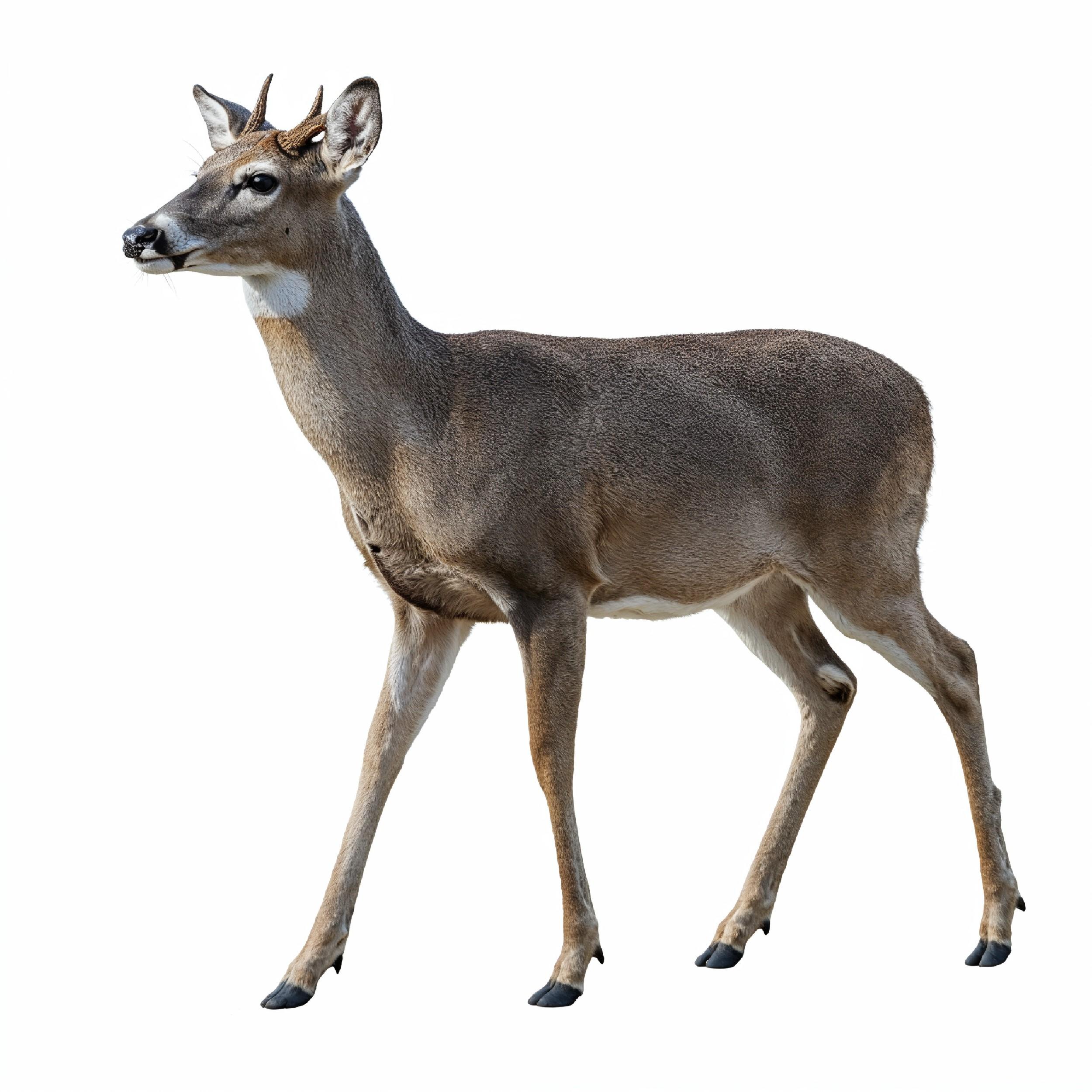 Deer Isolated on White Background Wildlife Animal Nature Portrait