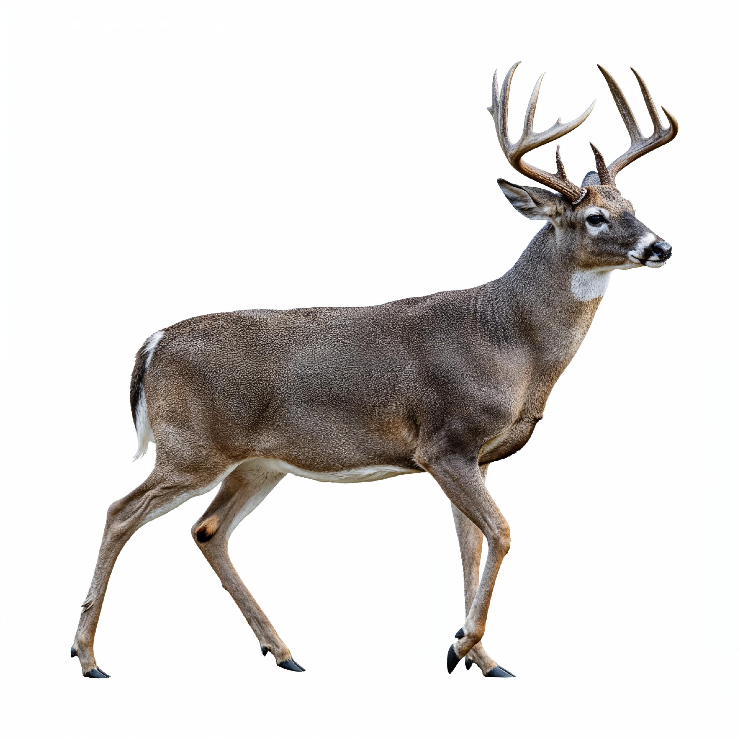 Deer Isolated on White Background Wildlife Animal Nature Portrait