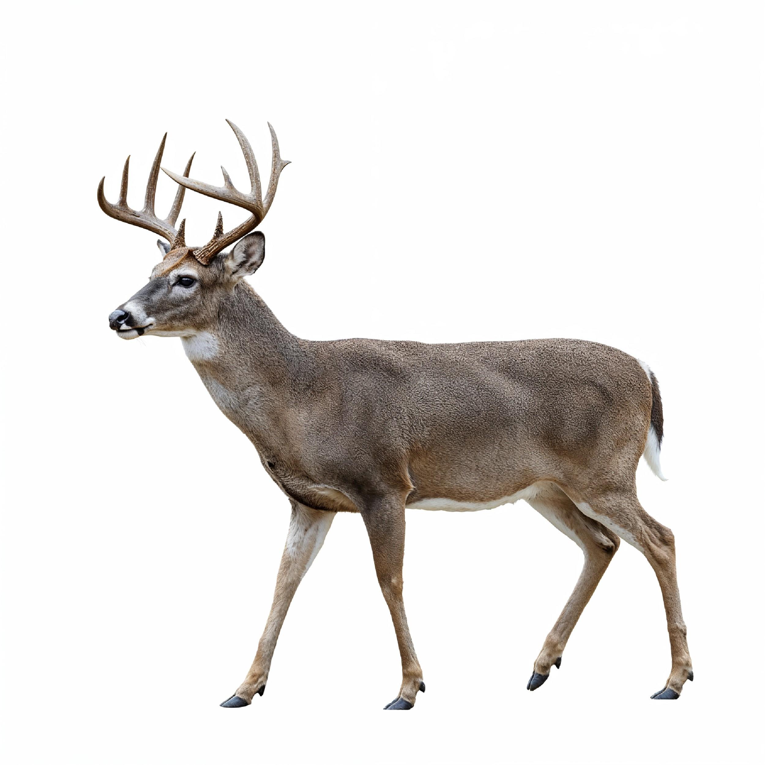 Deer Isolated on White Background Wildlife Animal Nature Portrait