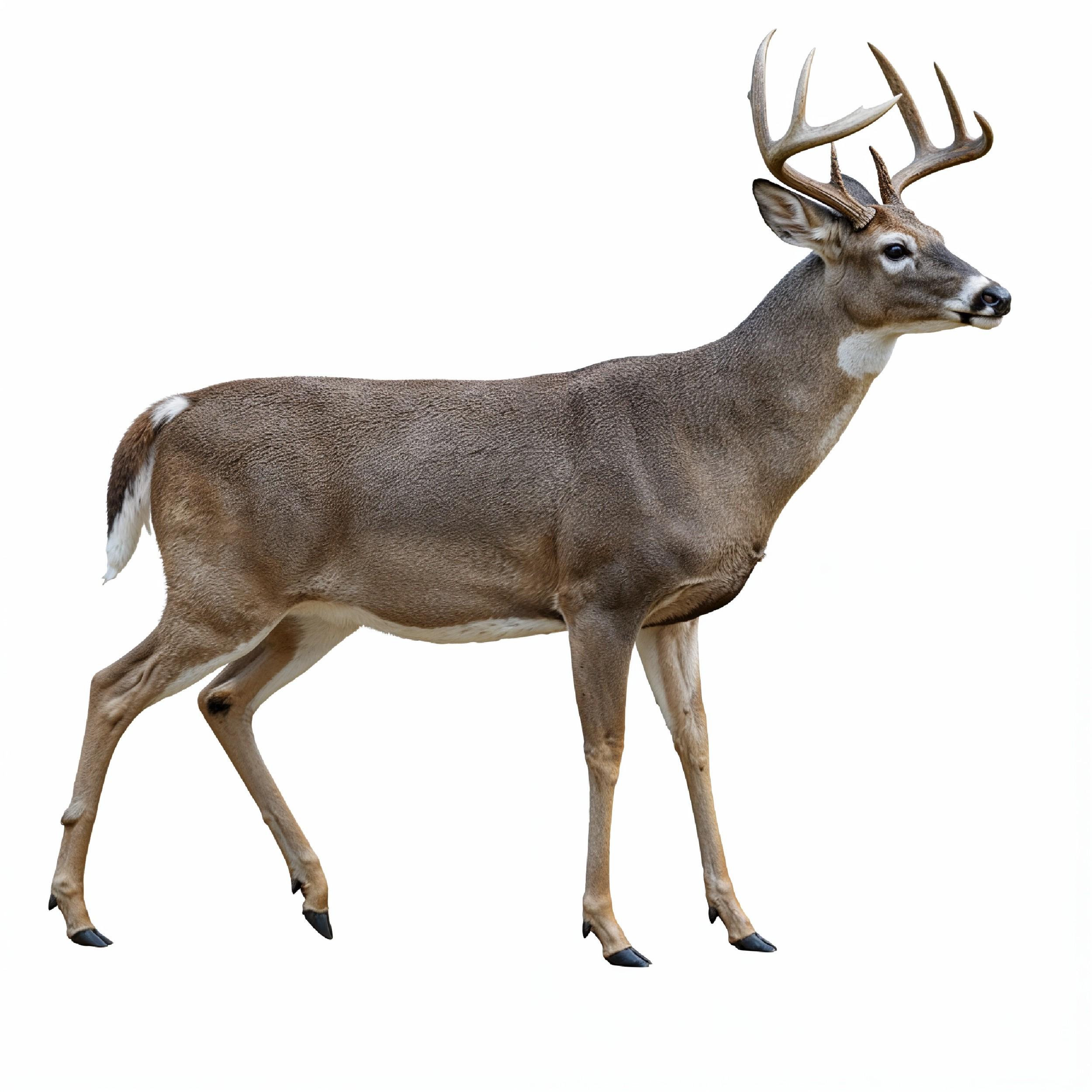 Deer Isolated on White Background Wildlife Animal Nature Portrait