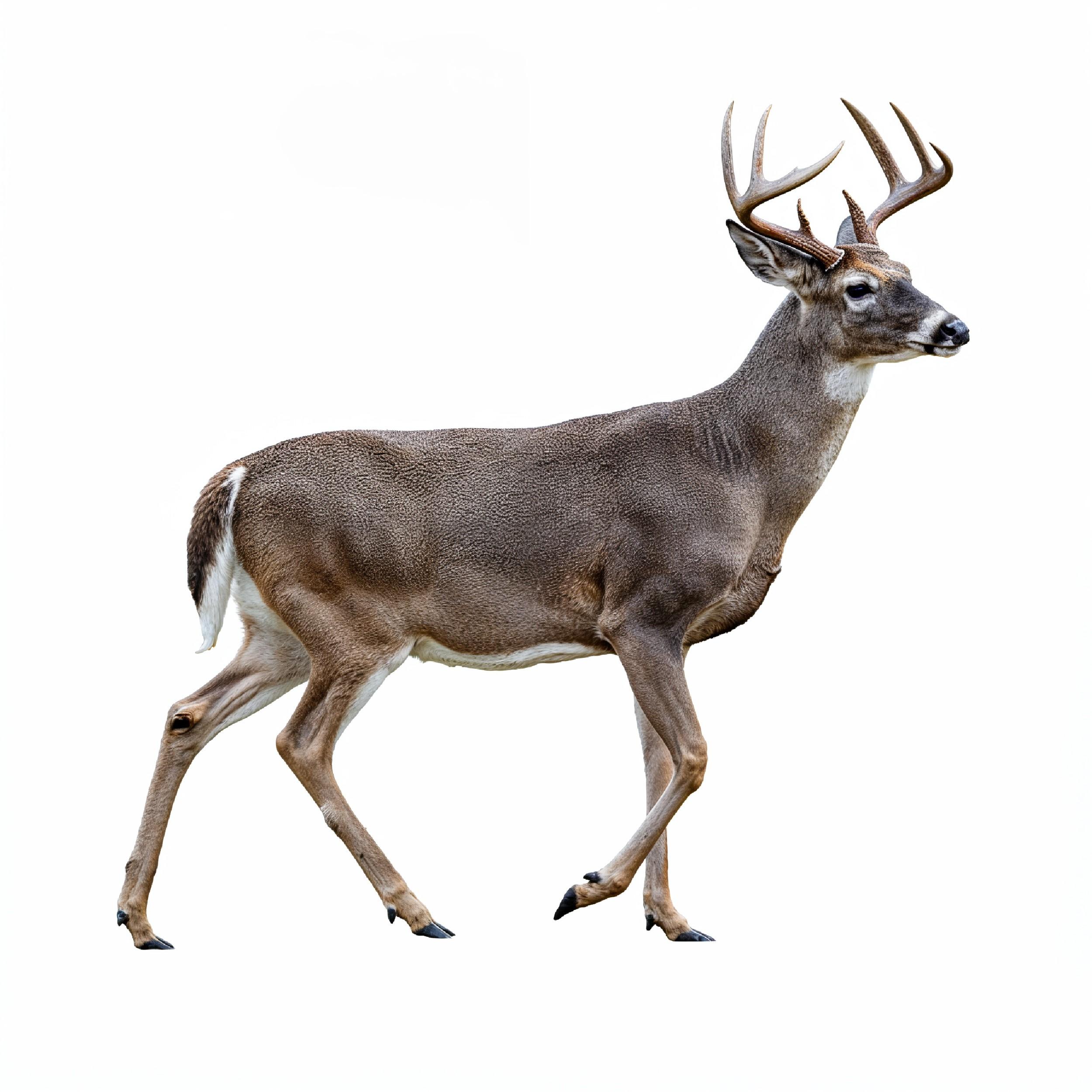 Deer Isolated on White Background Wildlife Animal Nature Portrait