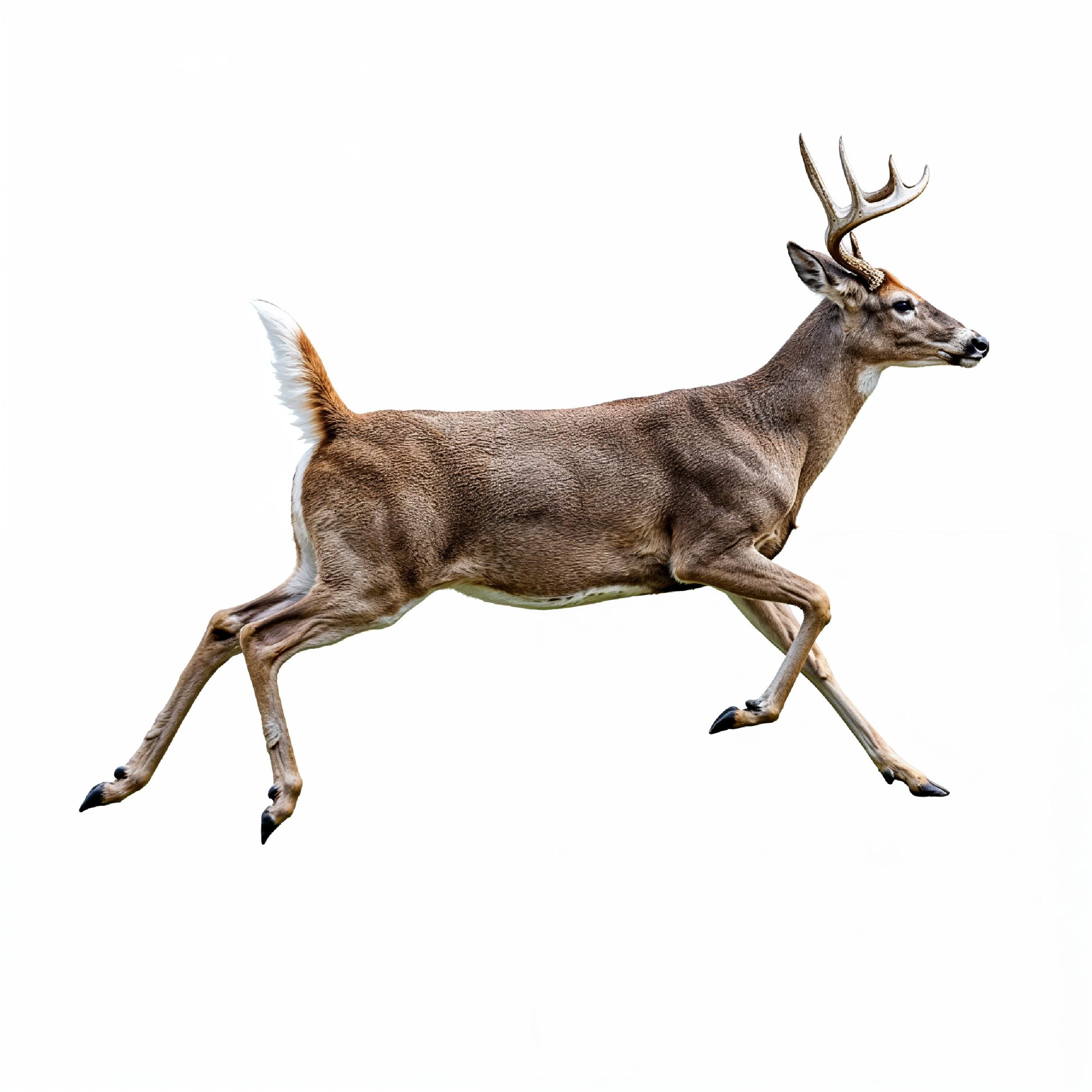 Deer Isolated on White Background Wildlife Animal Nature Portrait