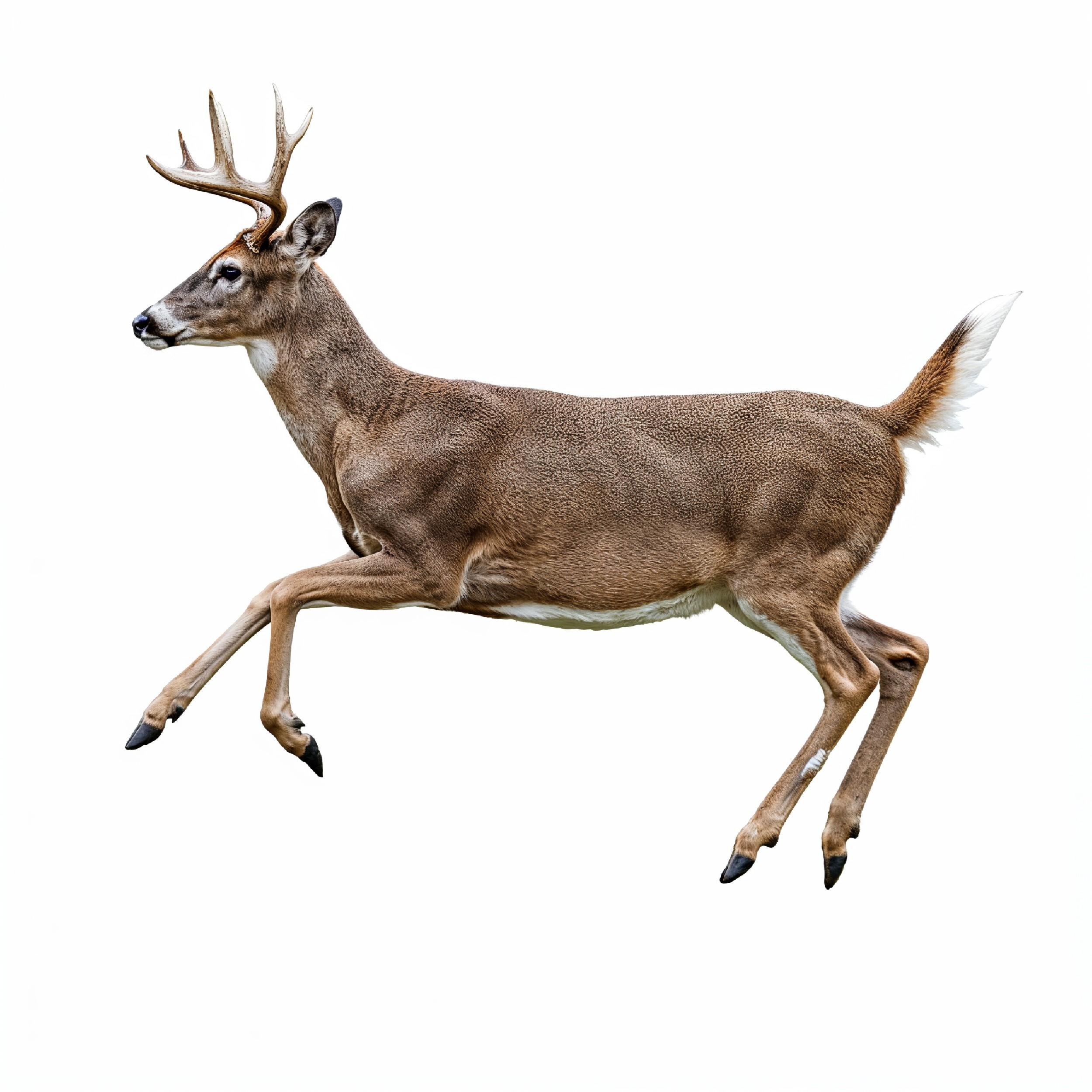 Deer Isolated on White Background Wildlife Animal Nature Portrait