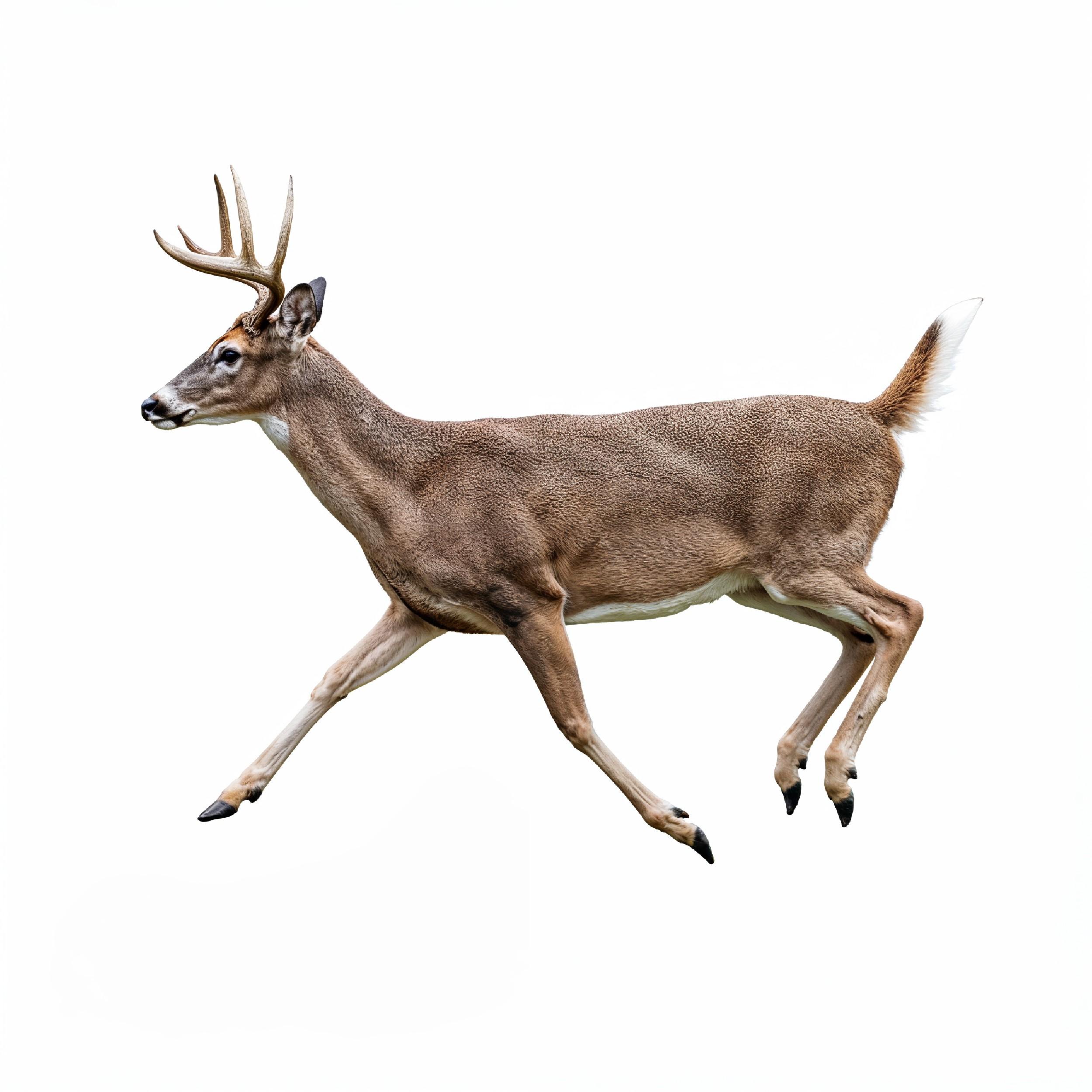 Deer Isolated on White Background Wildlife Animal Nature Portrait