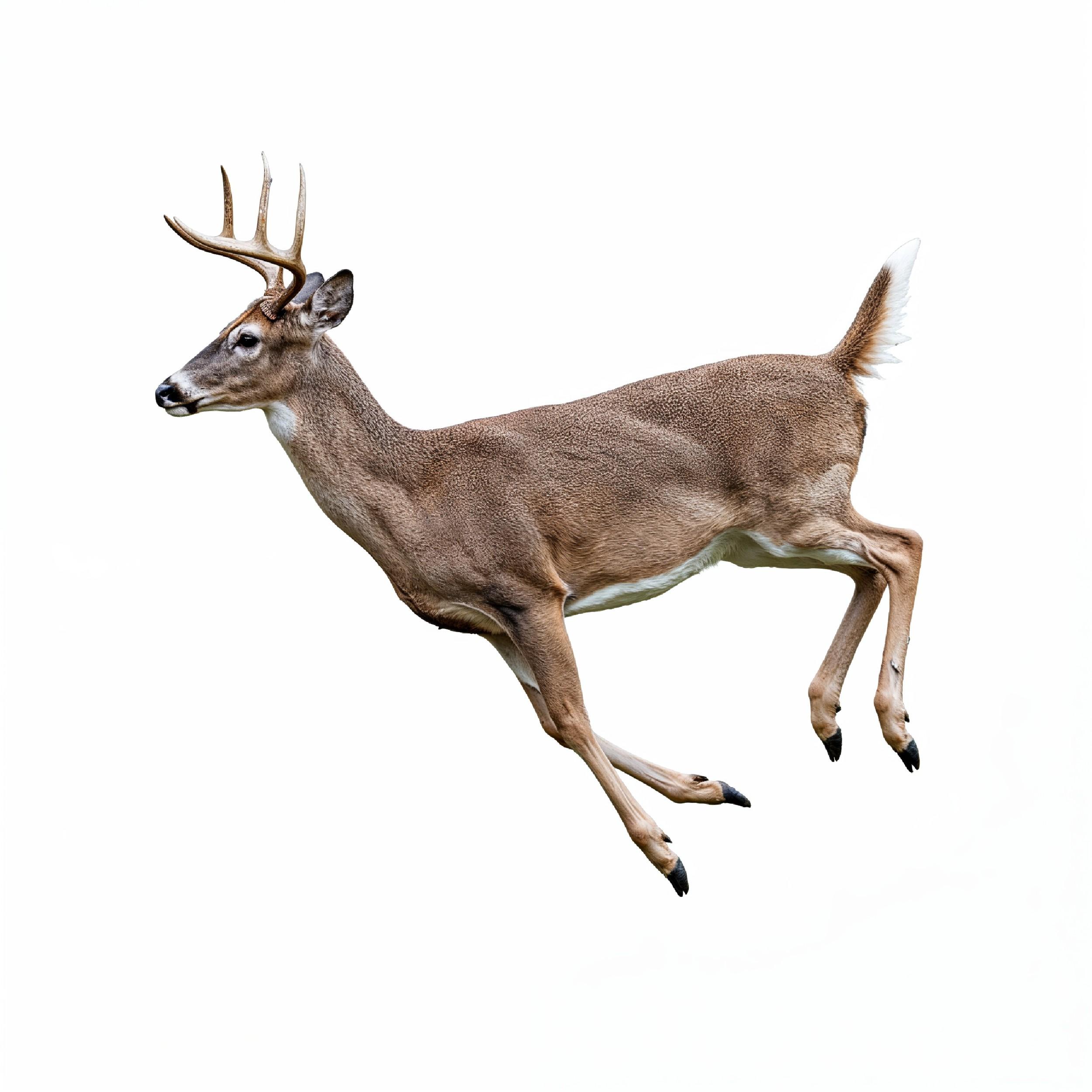 Deer Isolated on White Background Wildlife Animal Nature Portrait