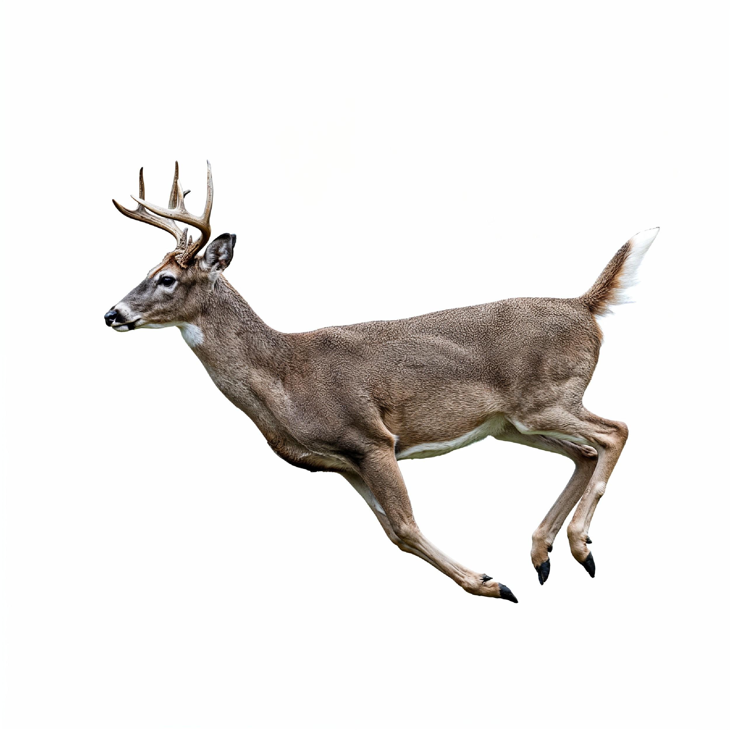 Deer Isolated on White Background Wildlife Animal Nature Portrait