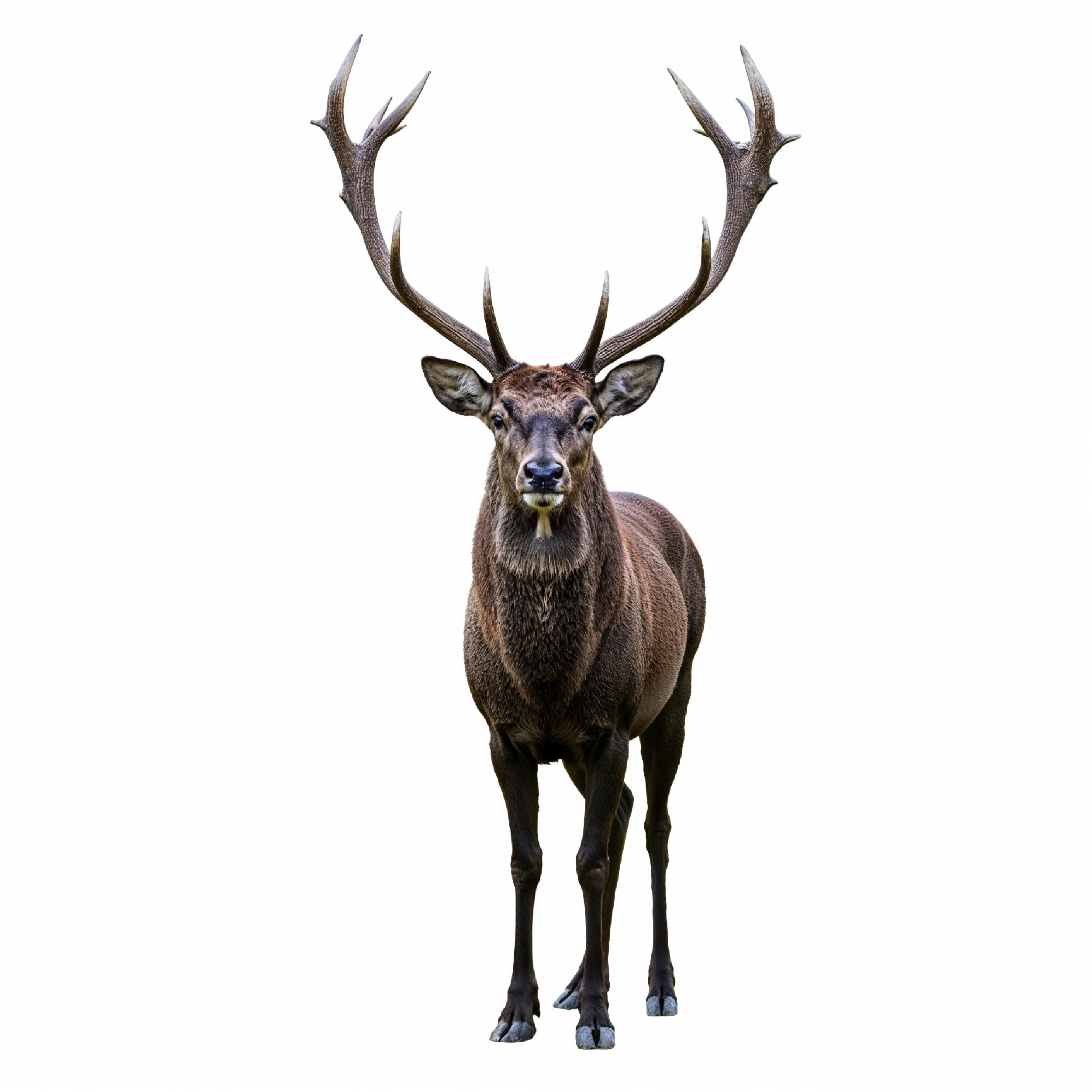 Deer Isolated on White Background Wildlife Animal Nature Portrait