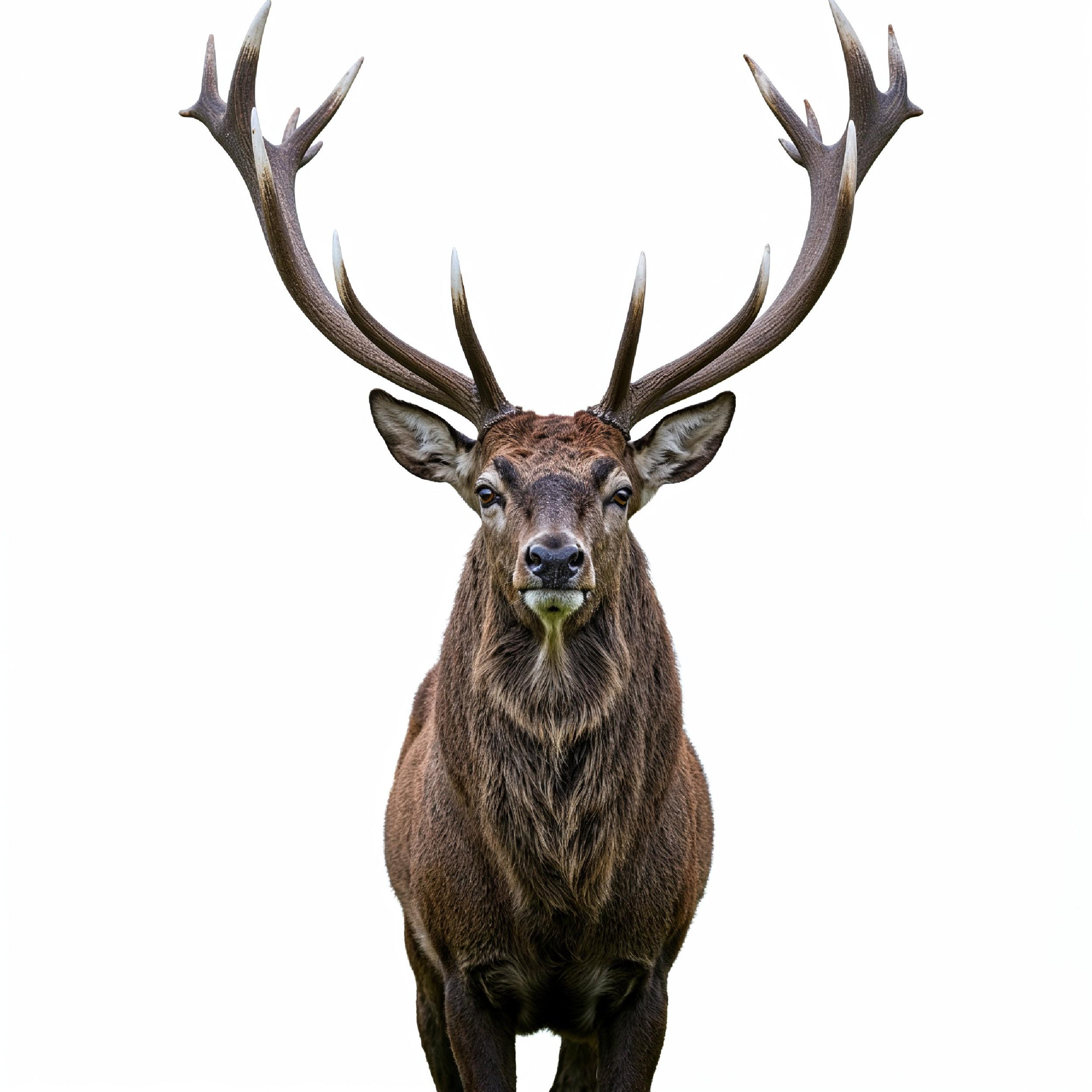 Deer Isolated on White Background Wildlife Animal Nature Portrait