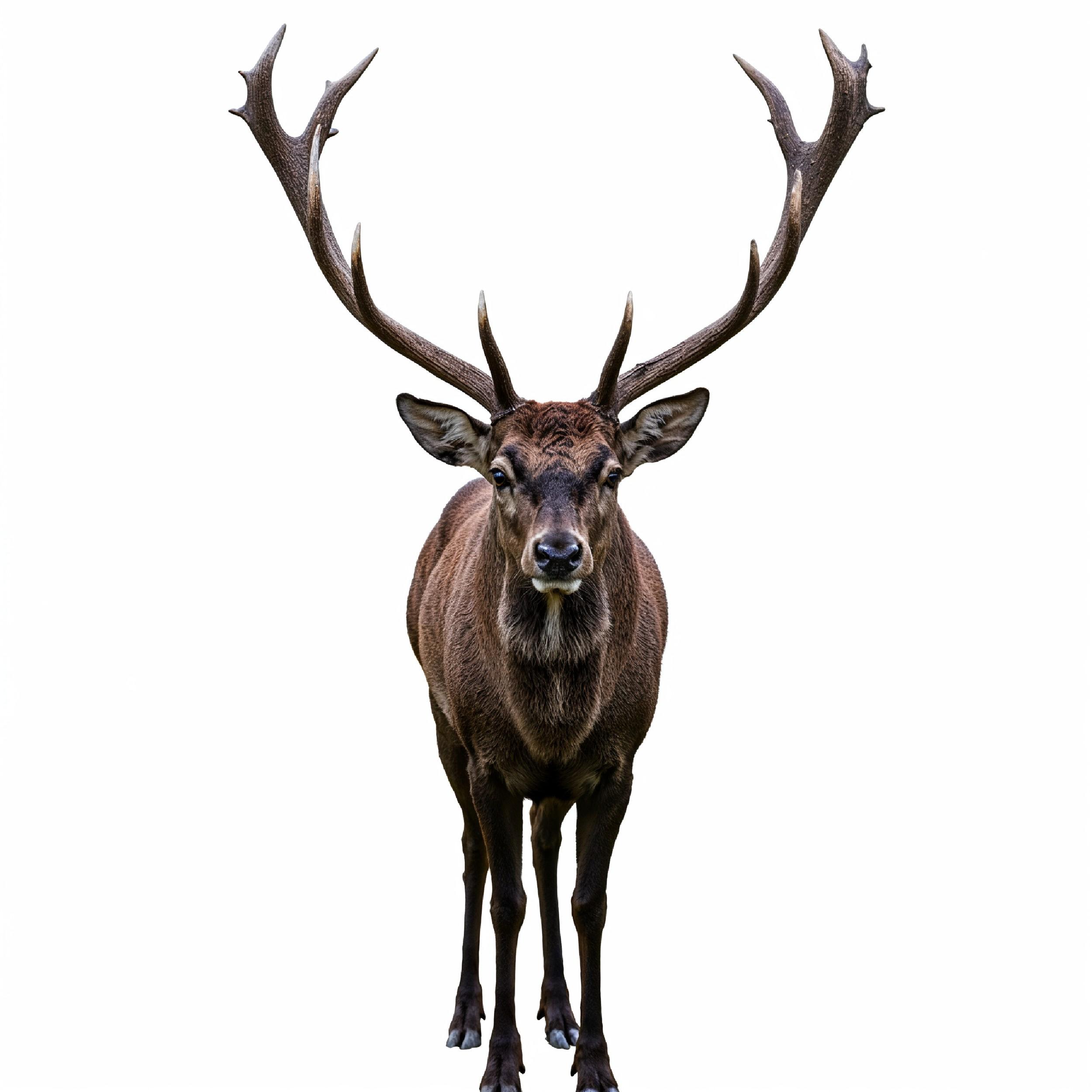 Deer Isolated on White Background Wildlife Animal Nature Portrait