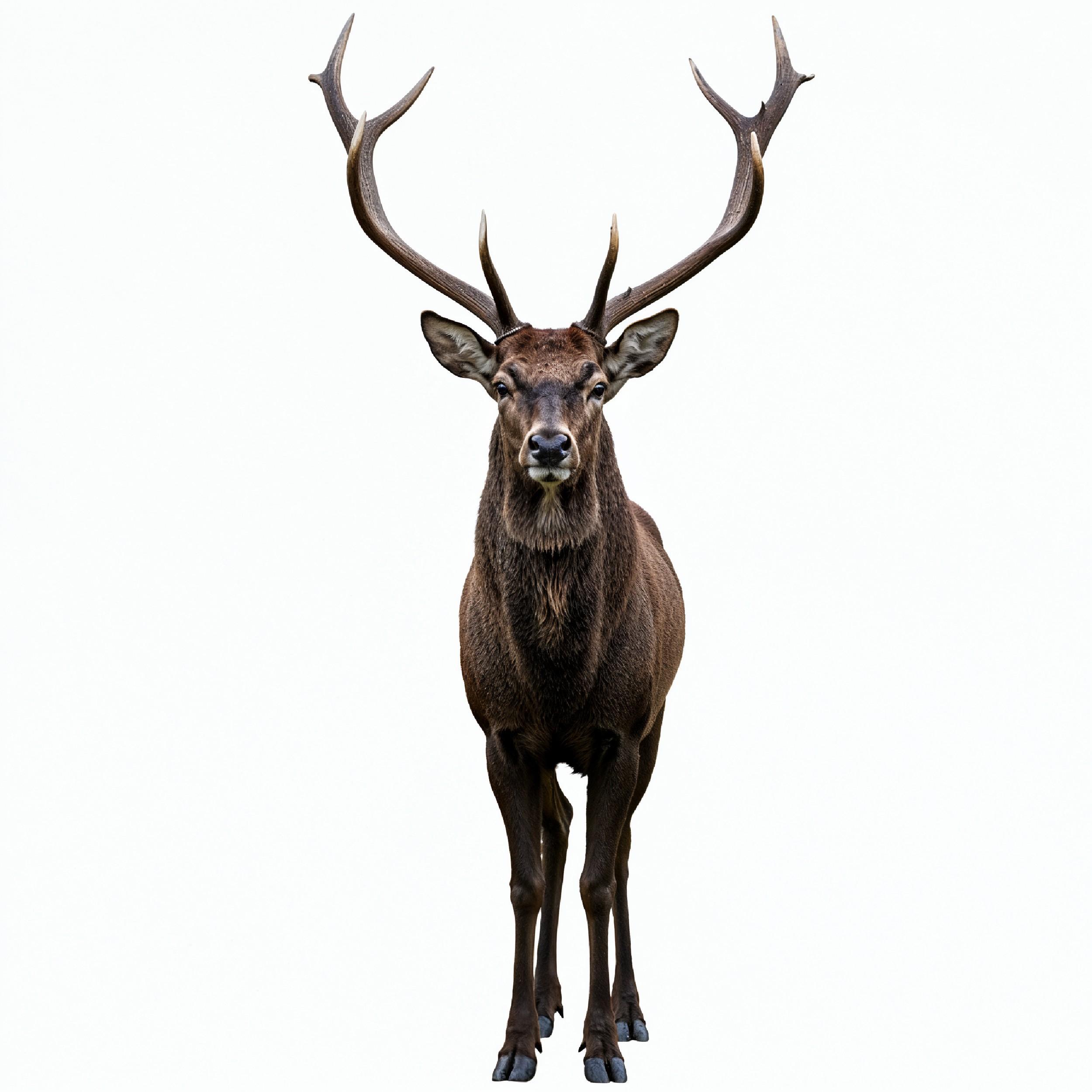 Deer Isolated on White Background Wildlife Animal Nature Portrait