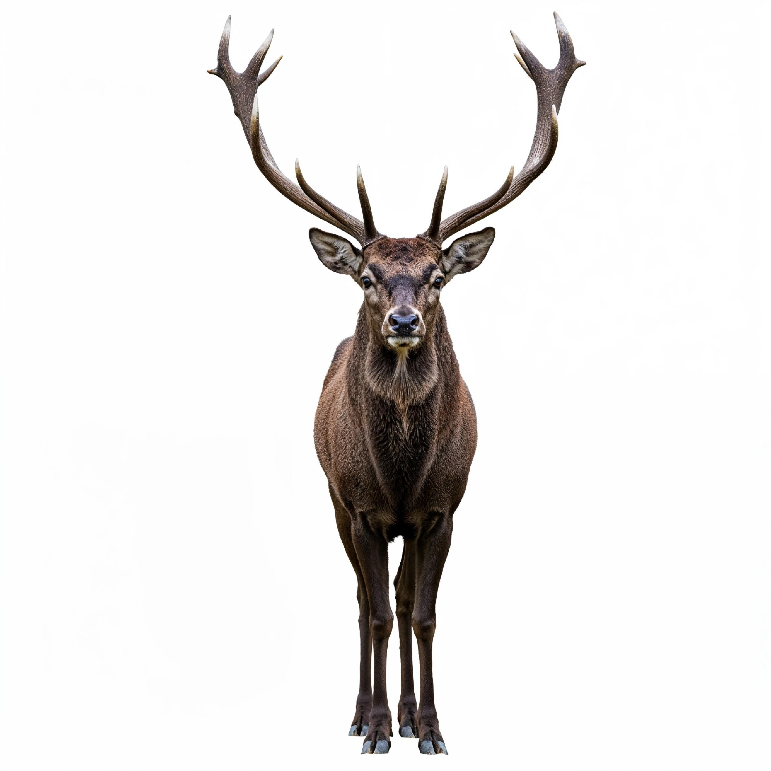 Deer Isolated on White Background Wildlife Animal Nature Portrait