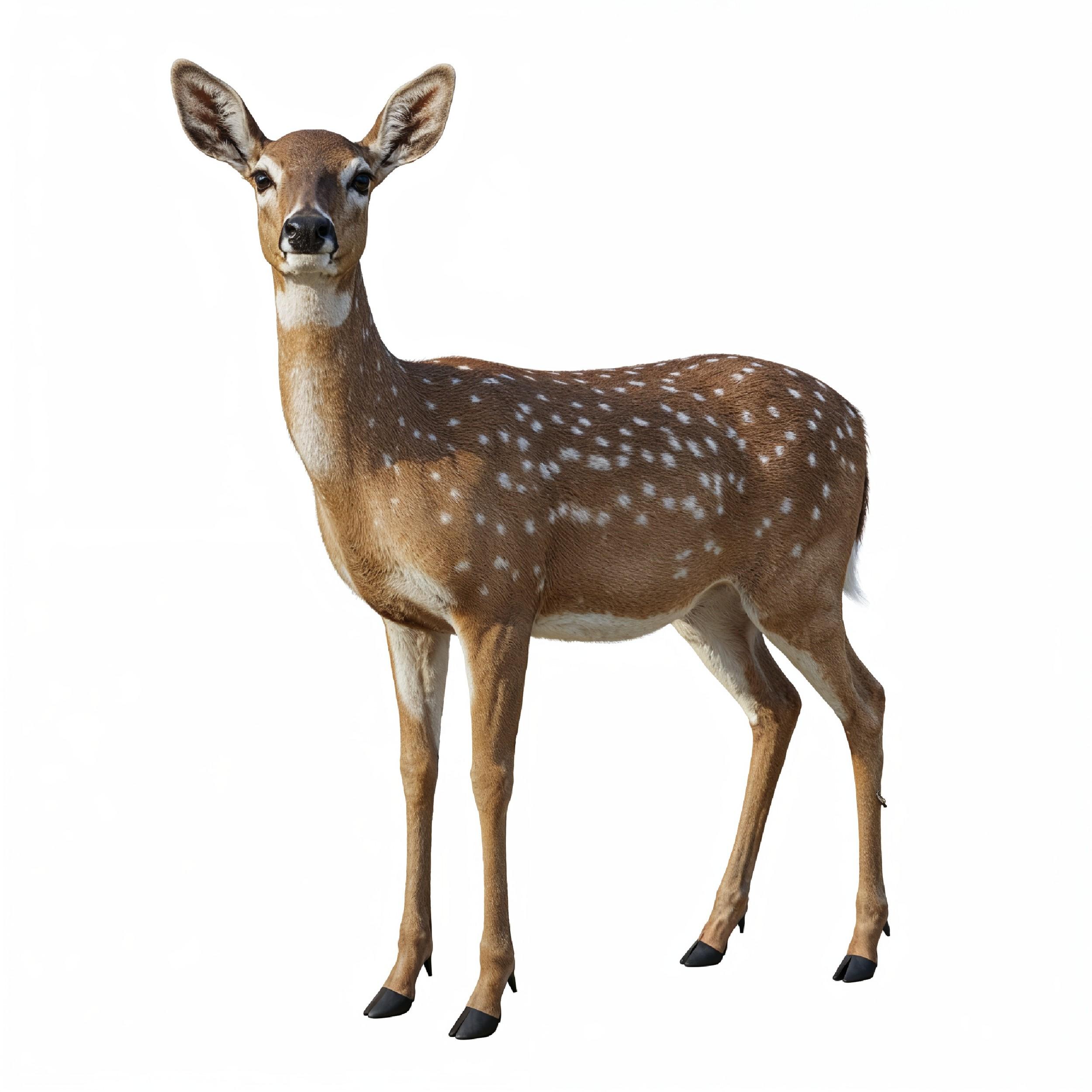 Deer Isolated on White Background Wildlife Animal Nature Portrait