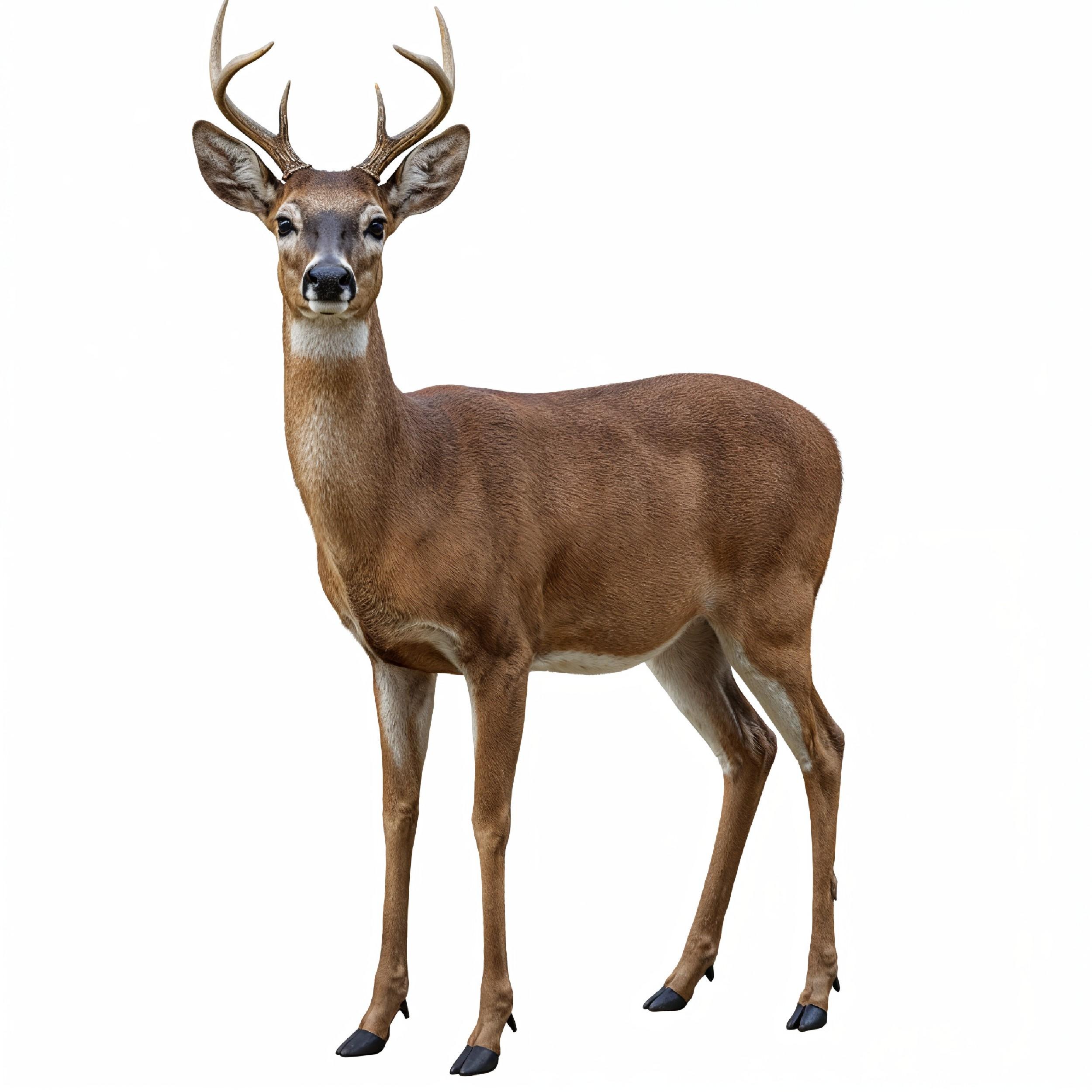 Deer Isolated on White Background Wildlife Animal Nature Portrait