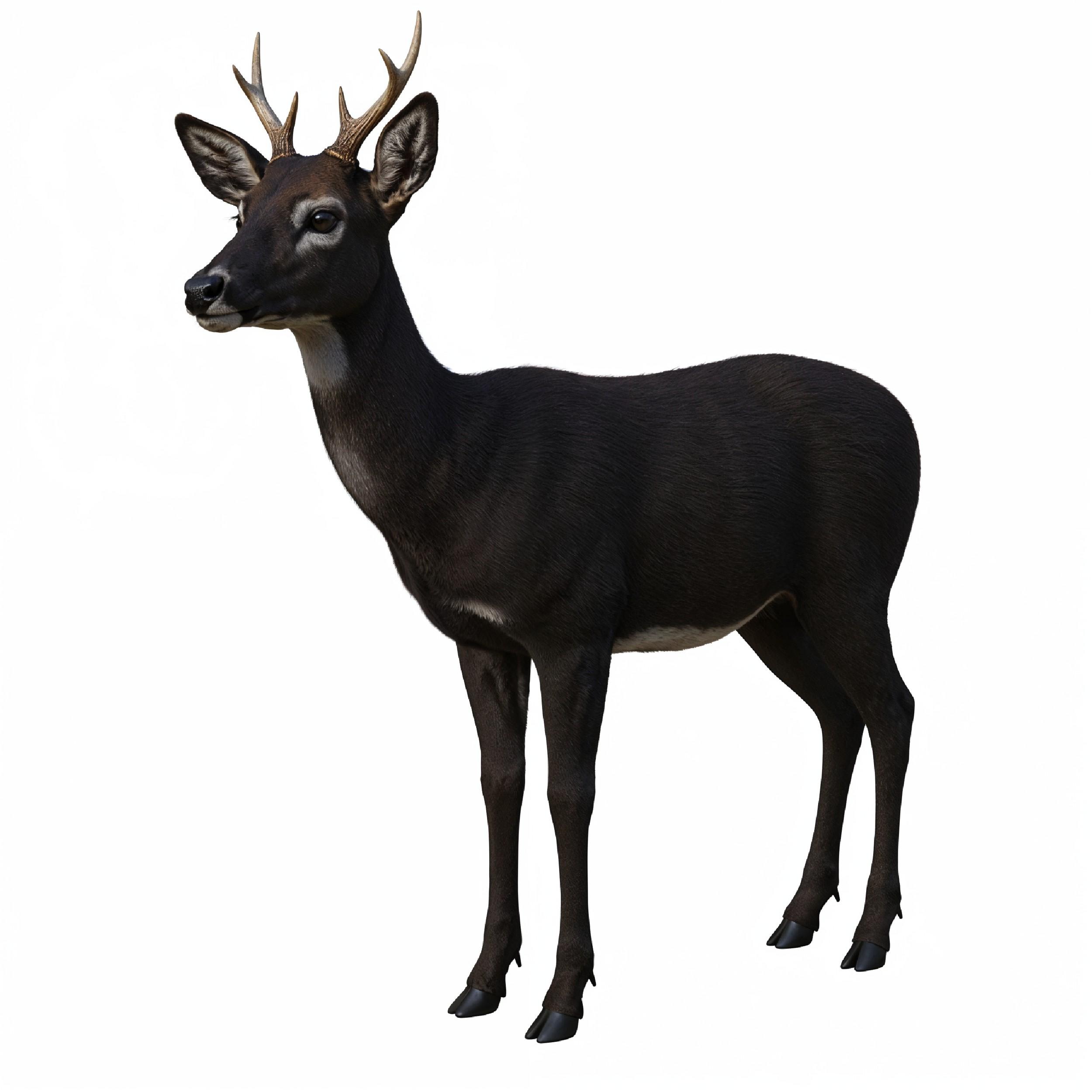 Deer Isolated on White Background Wildlife Animal Nature Portrait