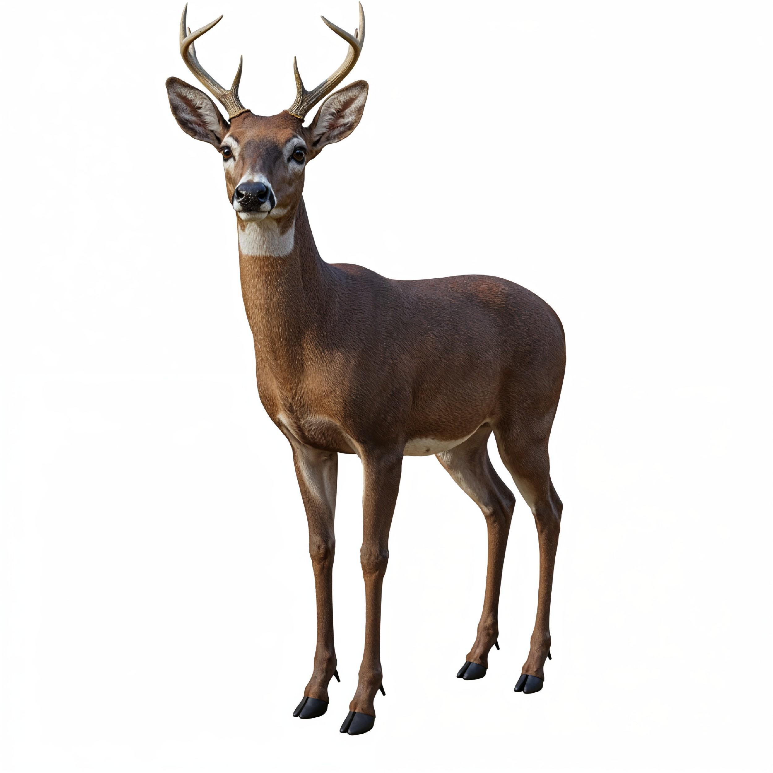 Deer Isolated on White Background Wildlife Animal Nature Portrait