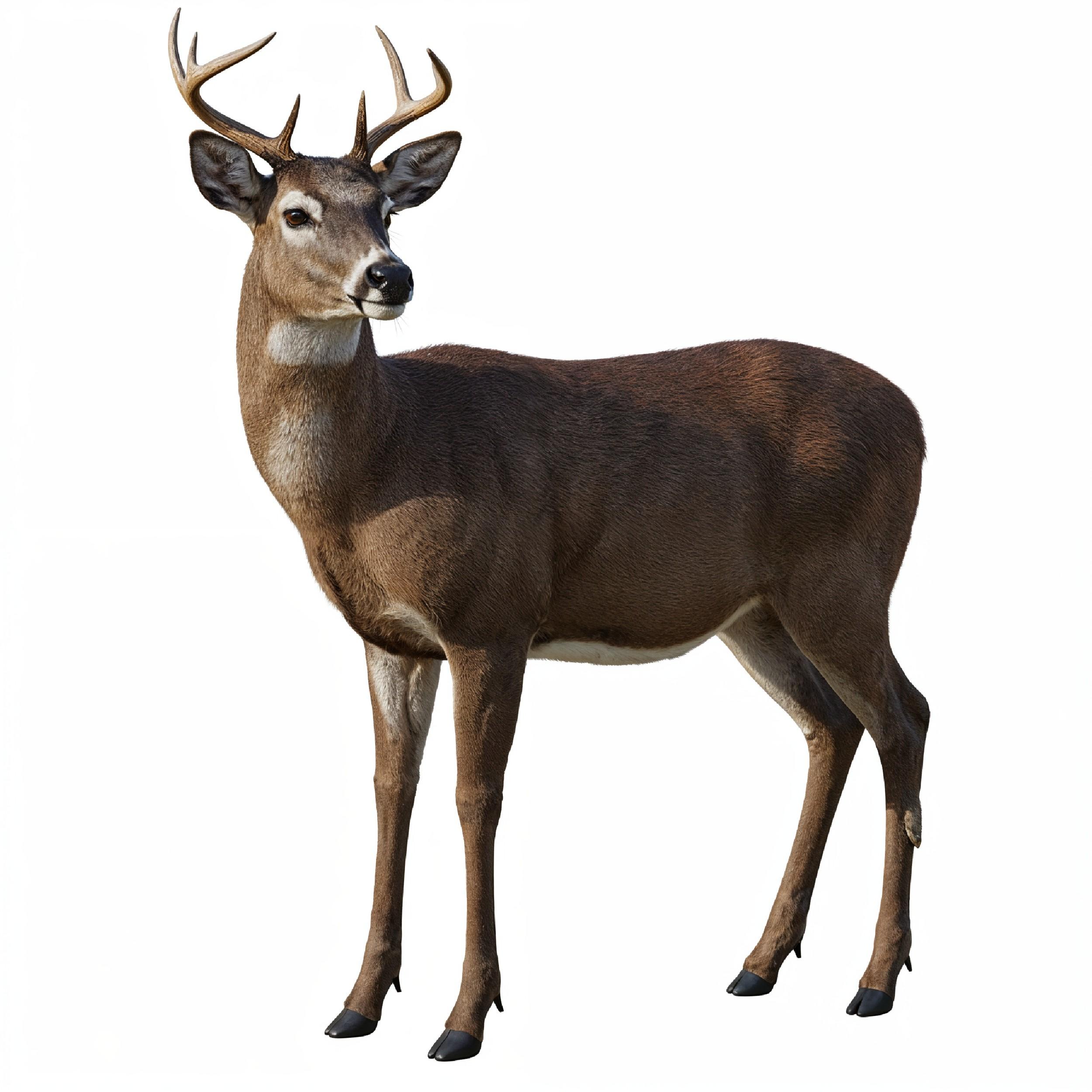 Deer Isolated on White Background Wildlife Animal Nature Portrait