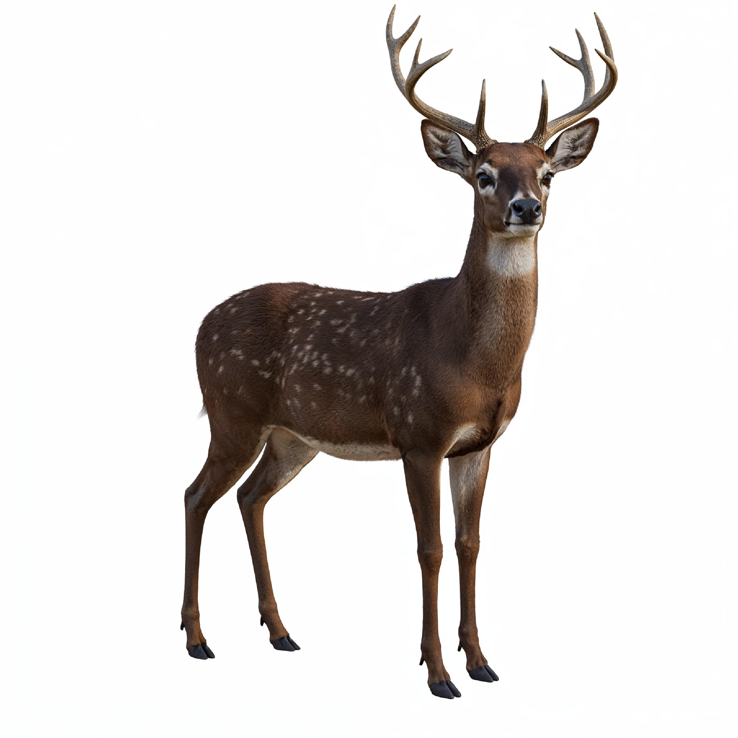 Deer Isolated on White Background Wildlife Animal Nature Portrait