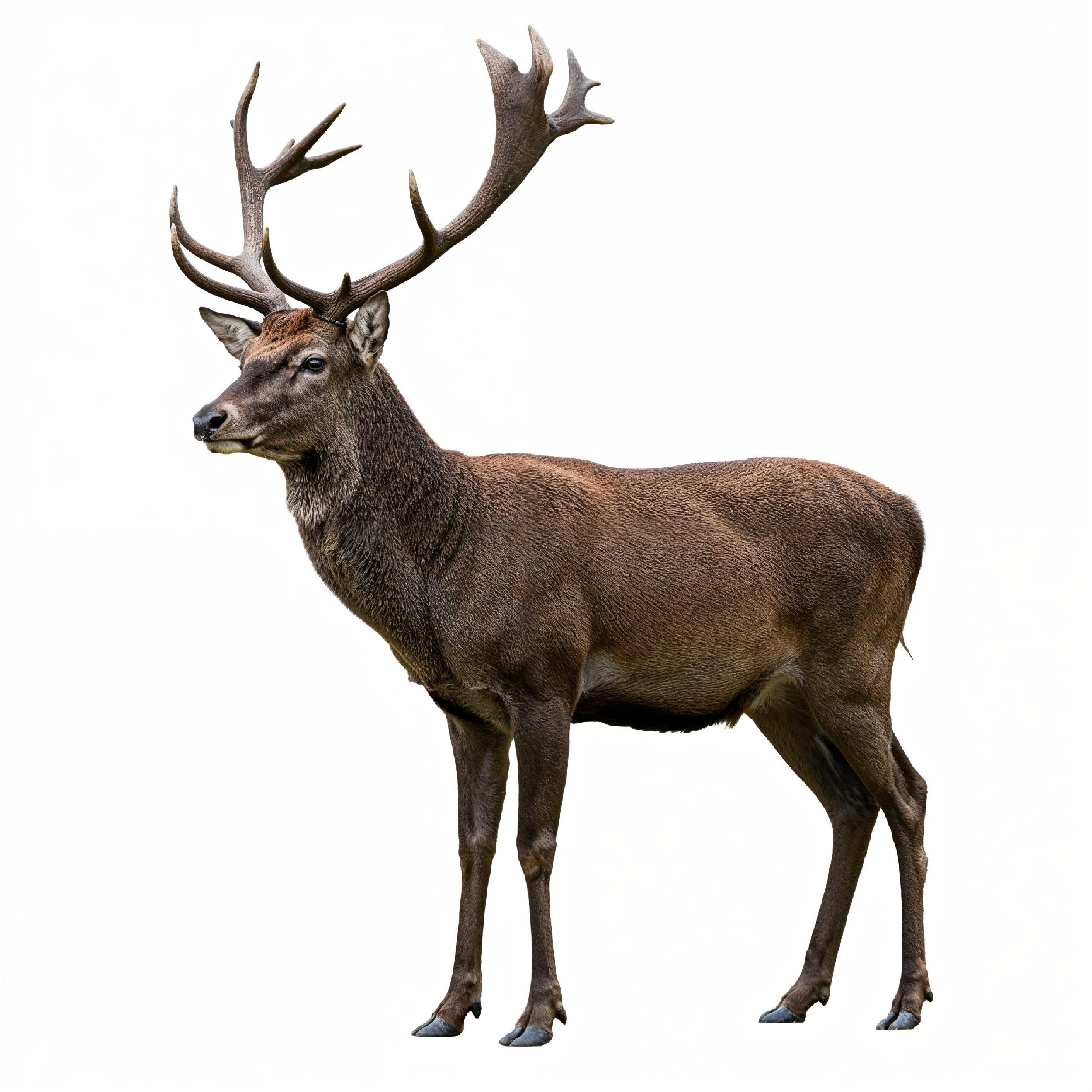 Deer Isolated on White Background Wildlife Animal Nature Portrait