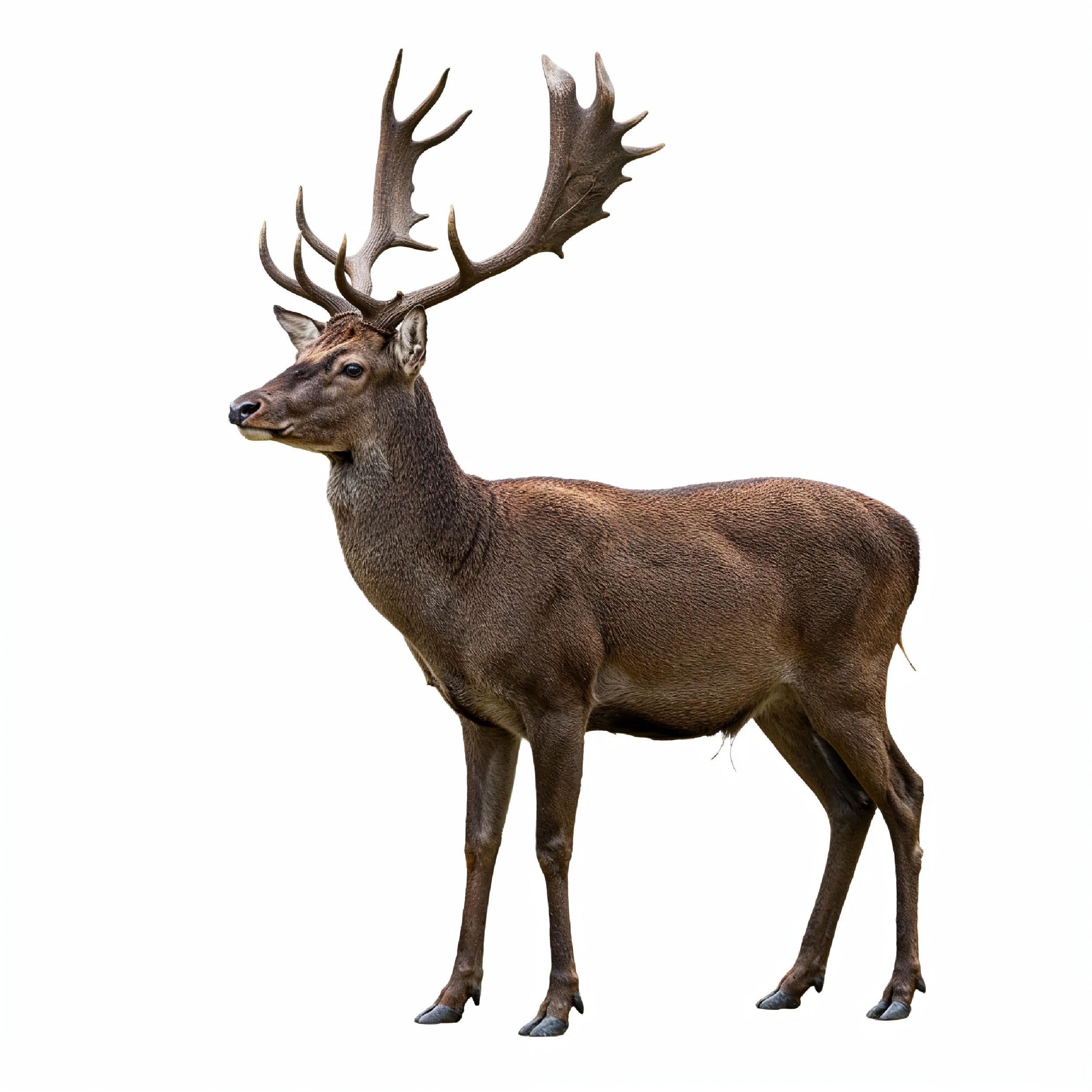Deer Isolated on White Background Wildlife Animal Nature Portrait