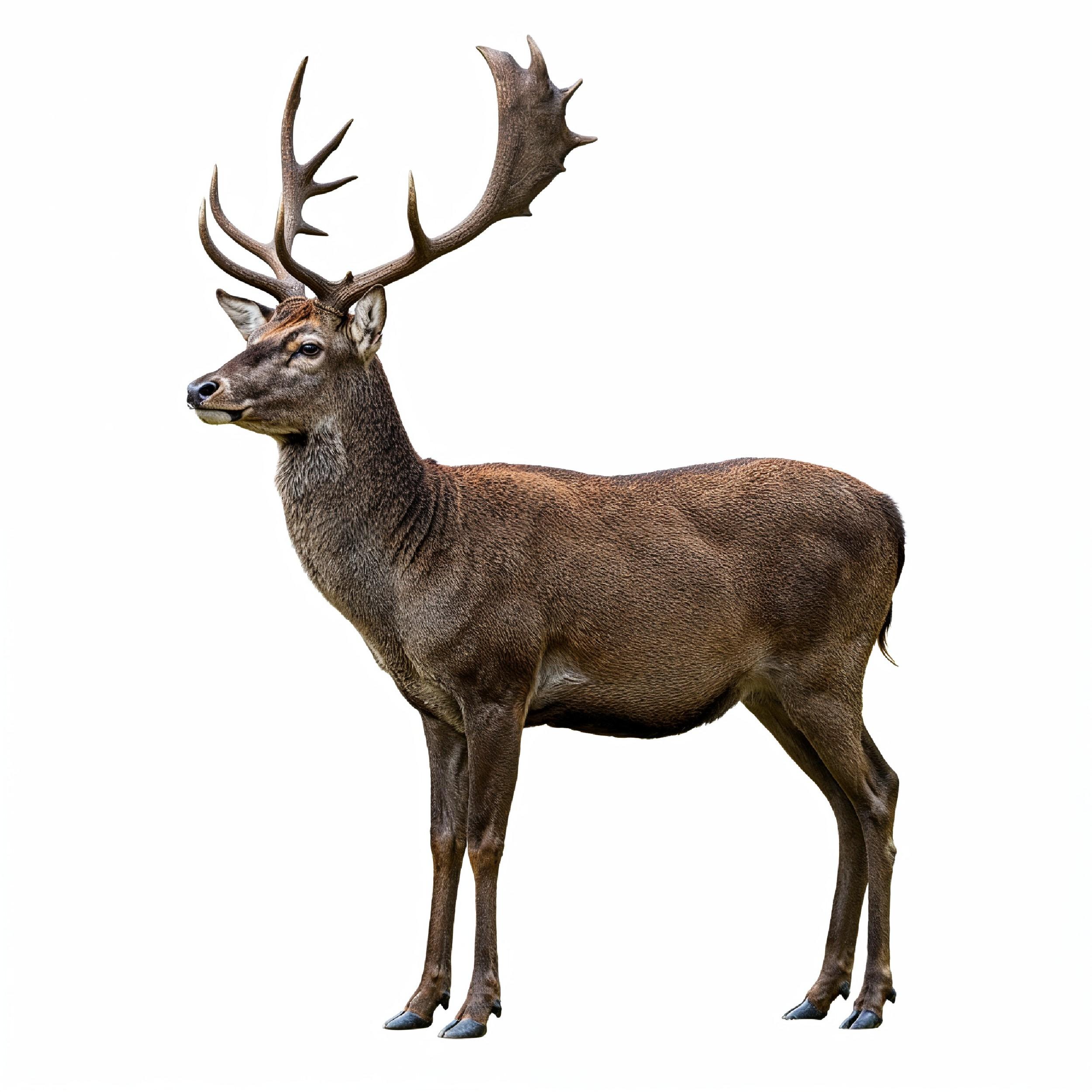 Deer Isolated on White Background Wildlife Animal Nature Portrait