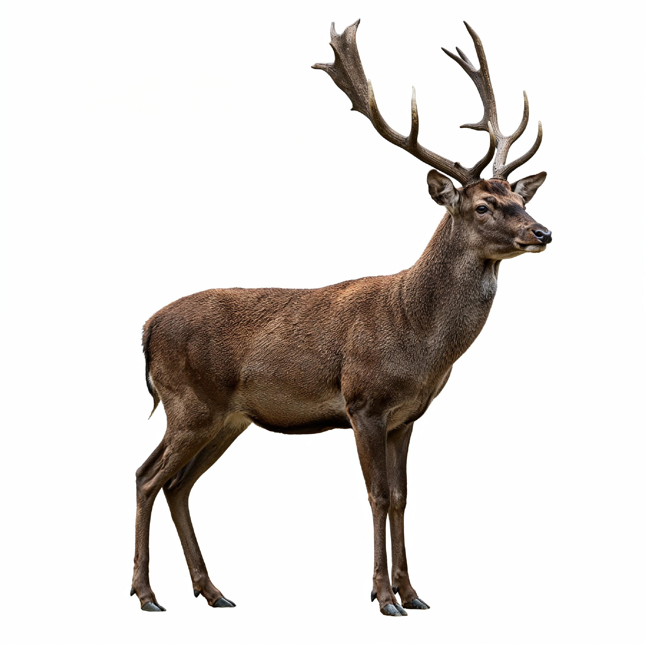 Deer Isolated on White Background Wildlife Animal Nature Portrait