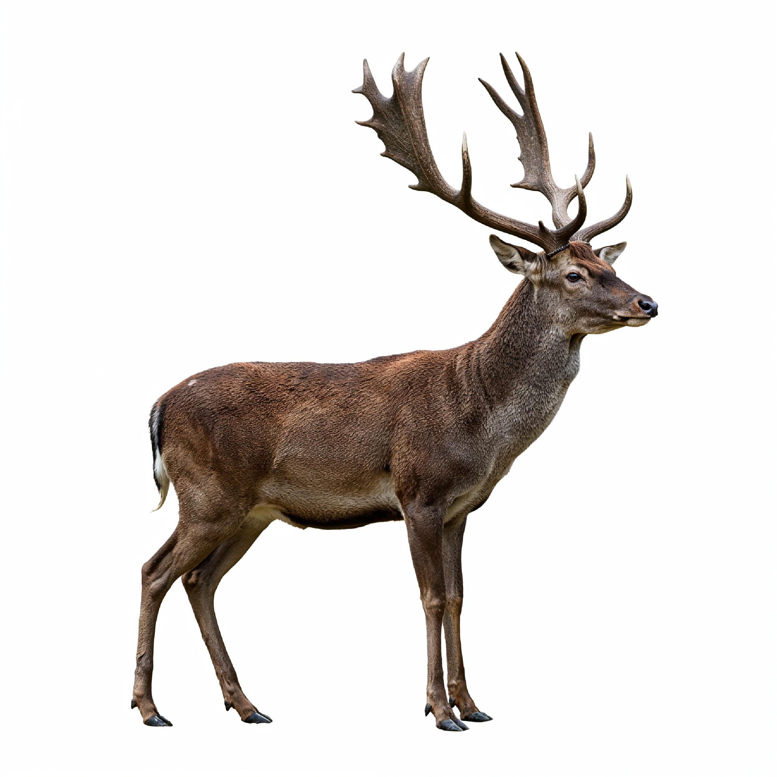 Deer Isolated on White Background Wildlife Animal Nature Portrait