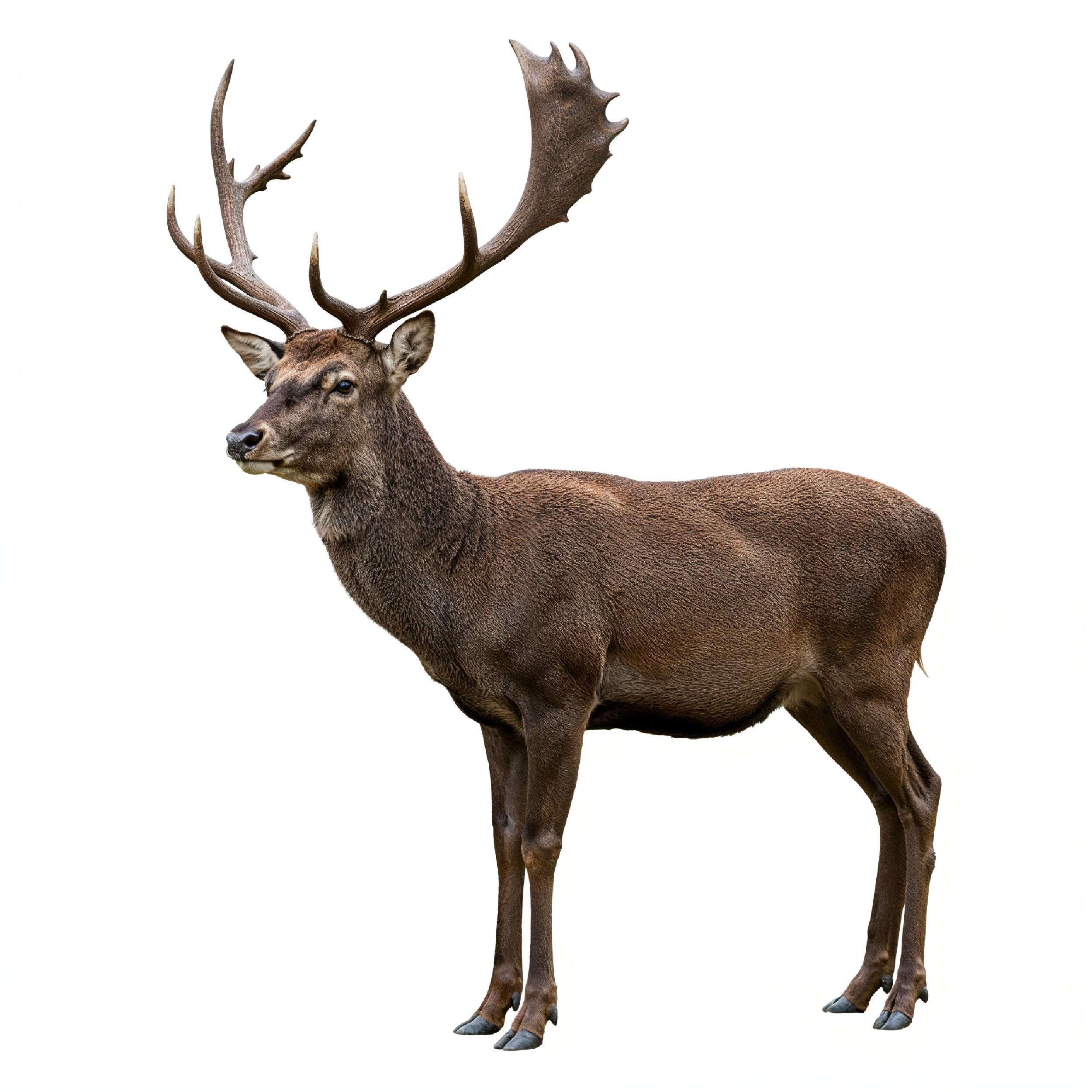 Deer Isolated on White Background Wildlife Animal Nature Portrait