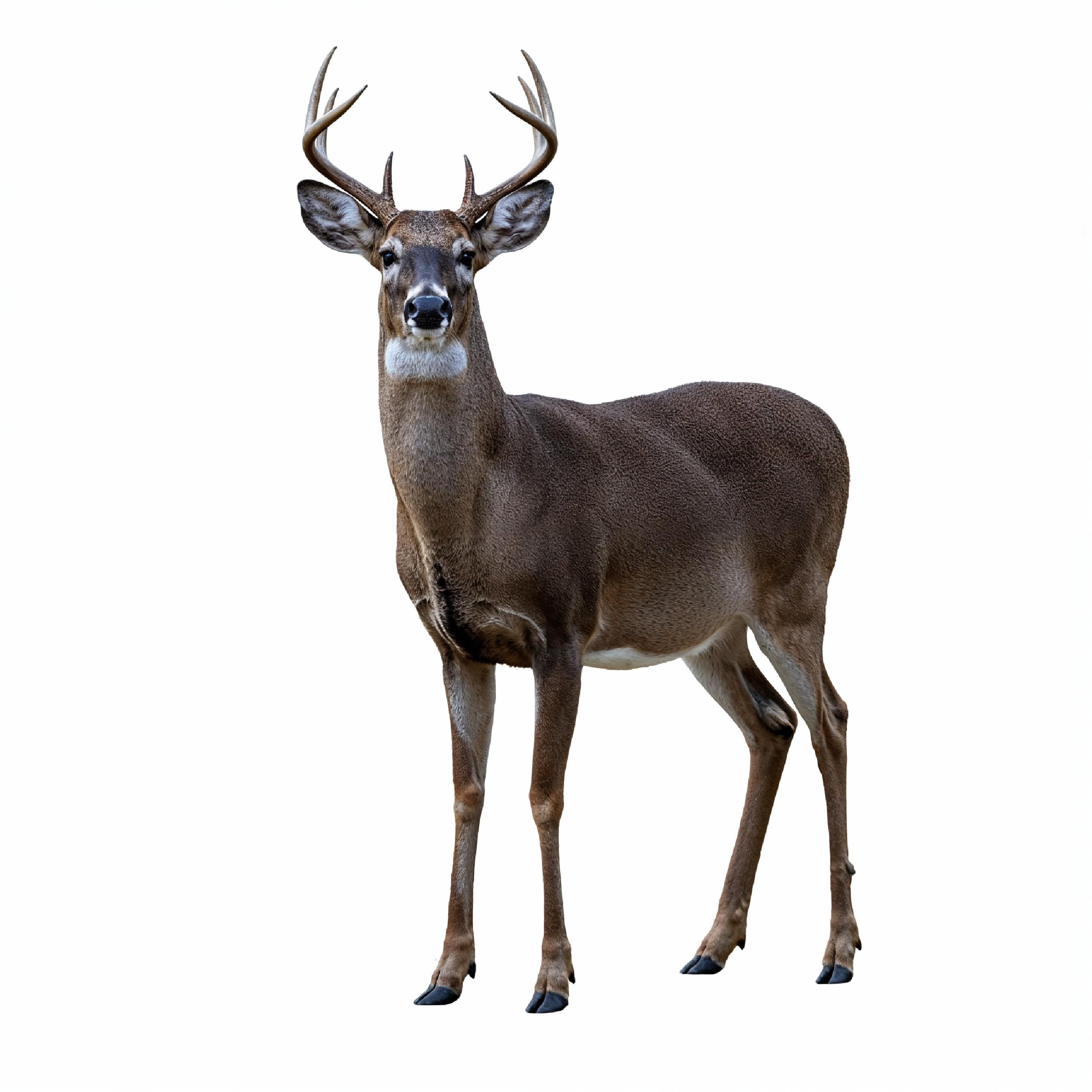 Deer Isolated on White Background Wildlife Animal Nature Portrait