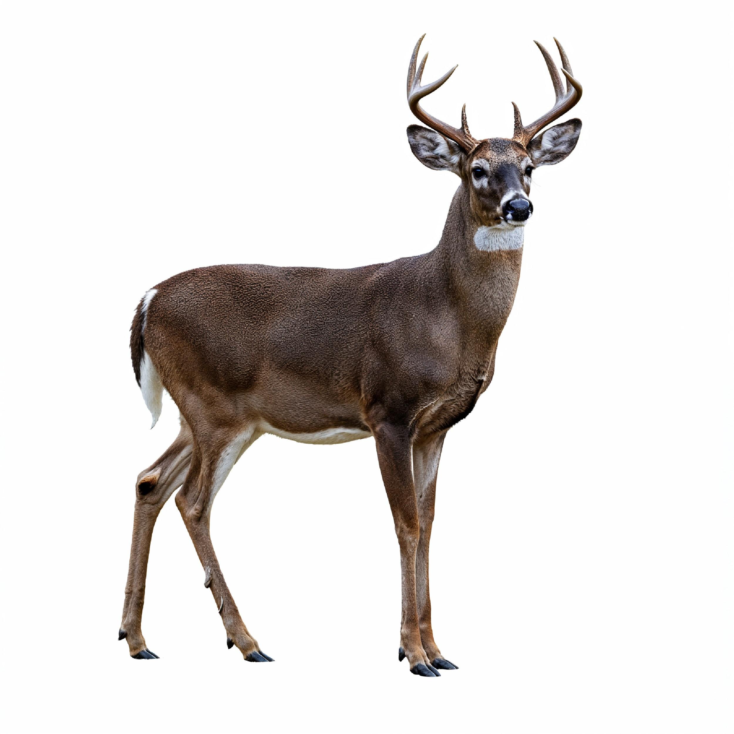 Deer Isolated on White Background Wildlife Animal Nature Portrait