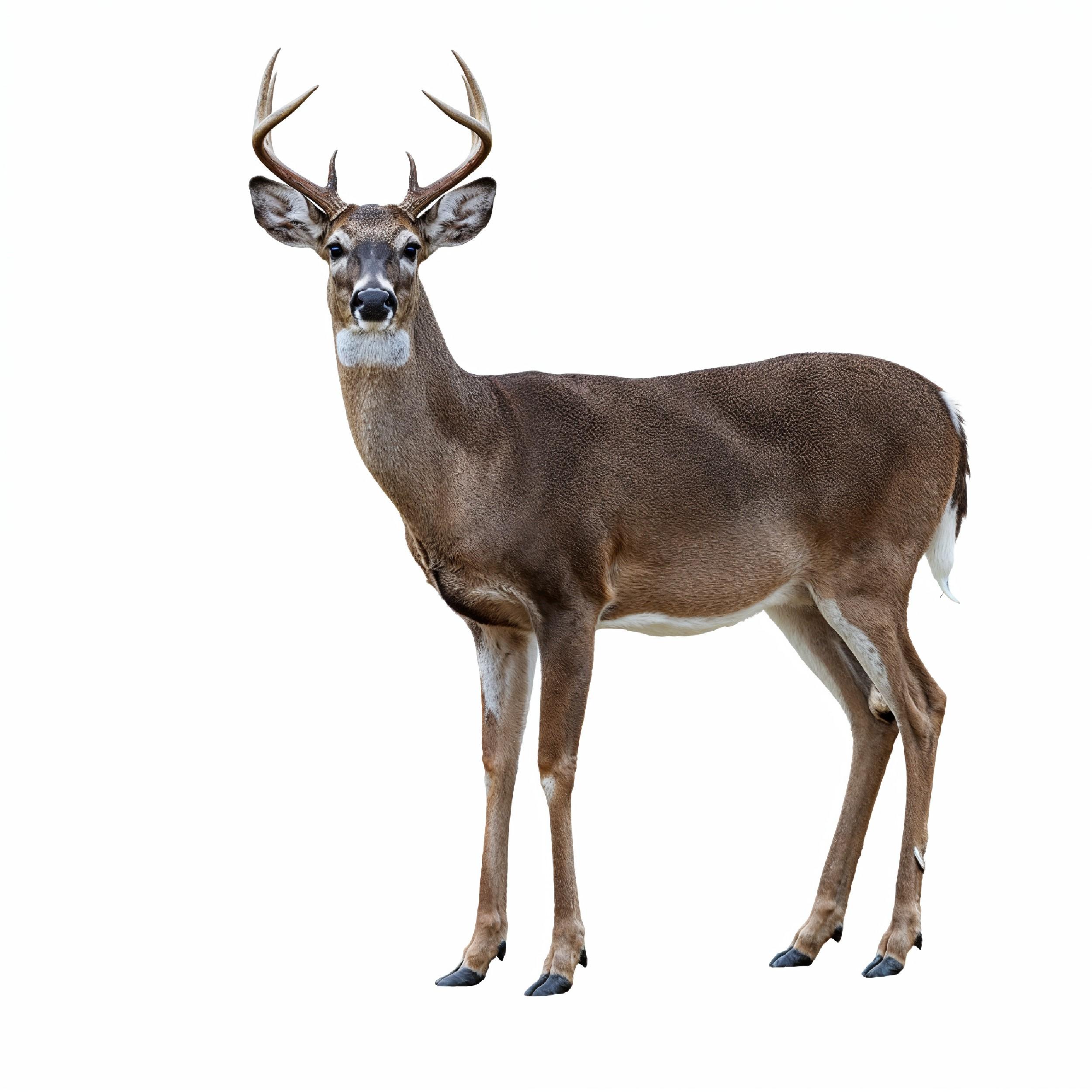 Deer Isolated on White Background Wildlife Animal Nature Portrait