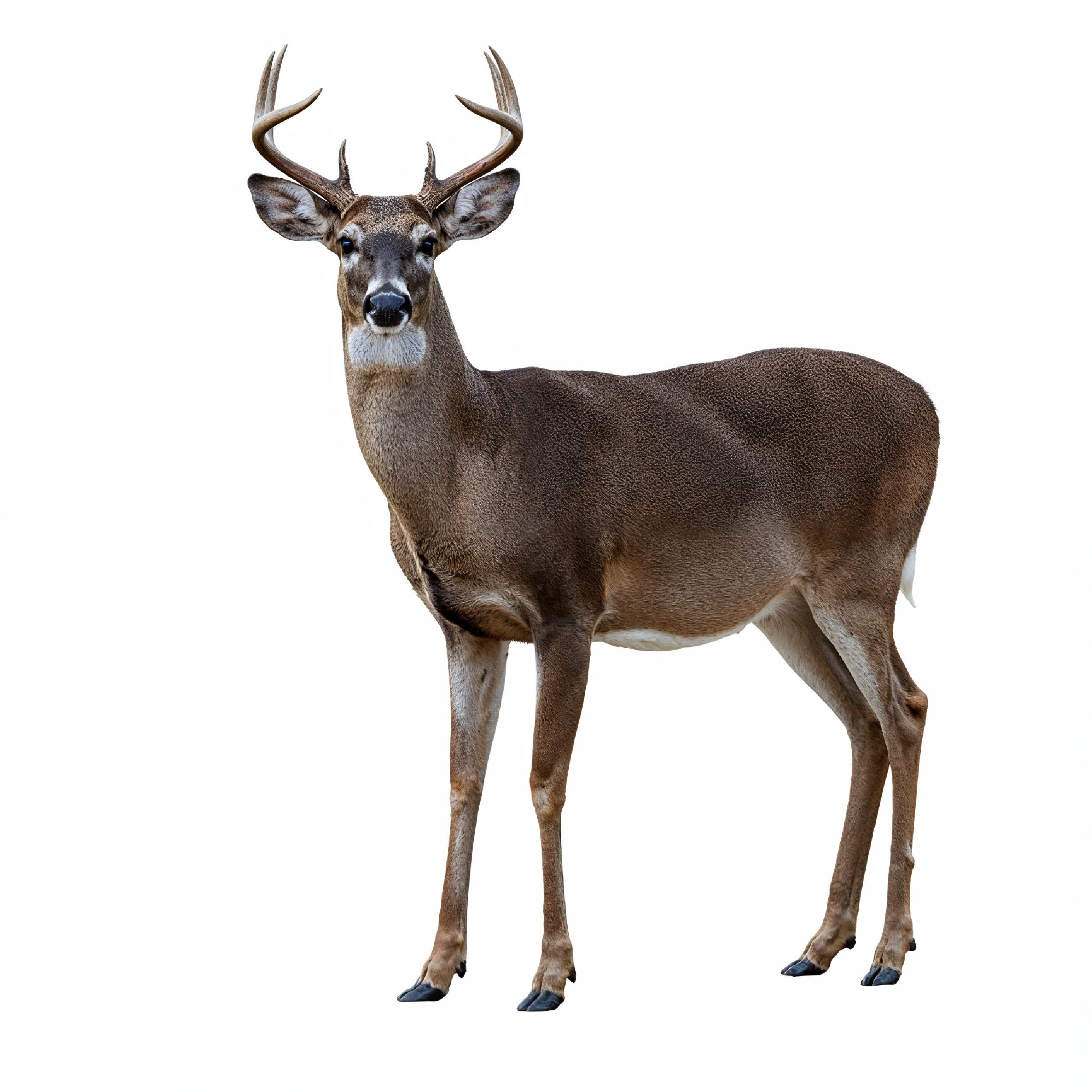 Deer Isolated on White Background Wildlife Animal Nature Portrait