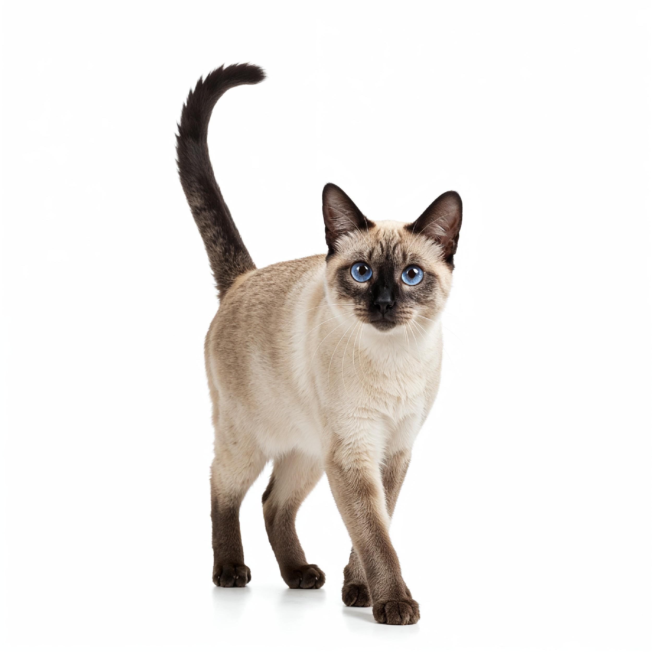 Domestic Cat Isolated on White Background Studio Portrait