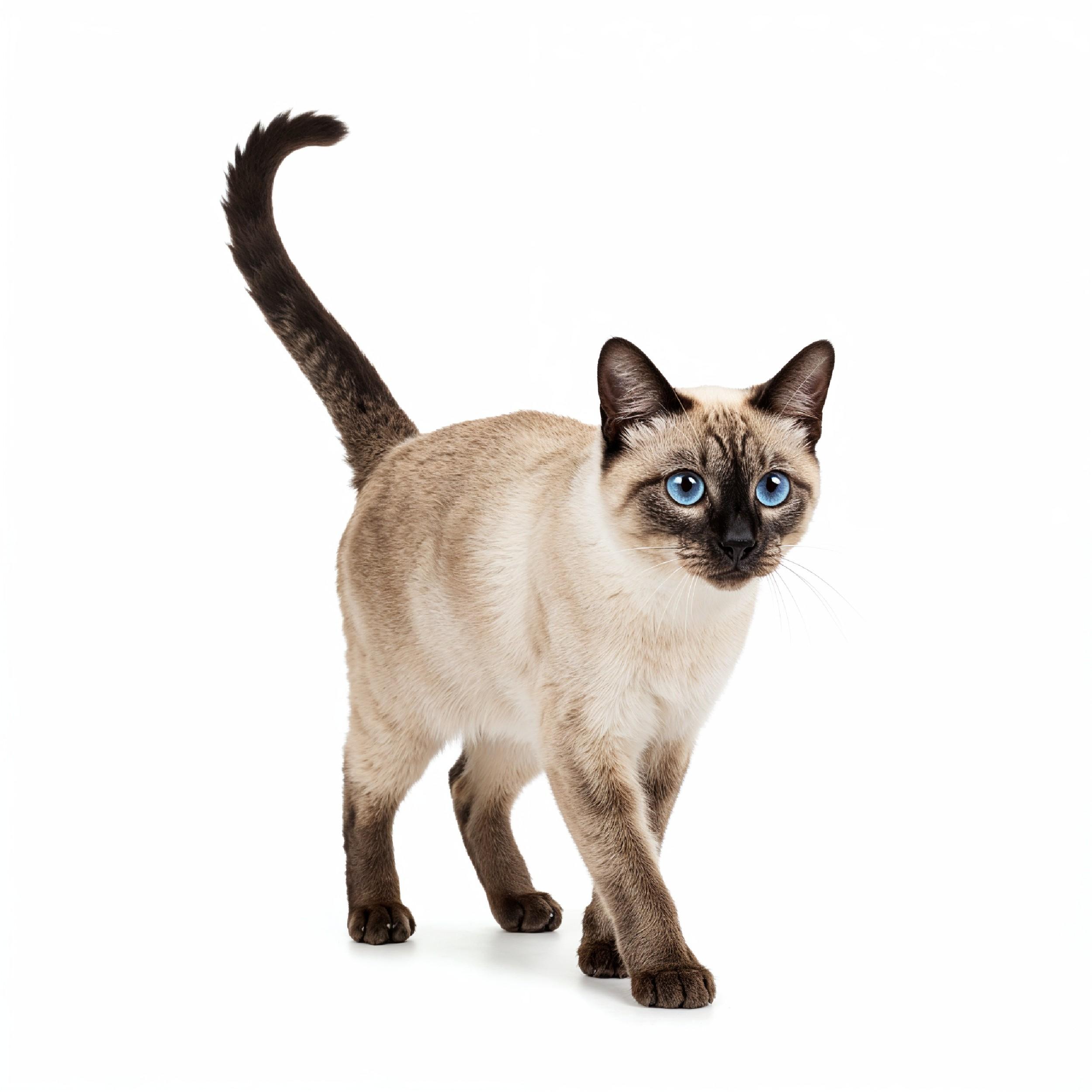 Domestic Cat Isolated on White Background Studio Portrait