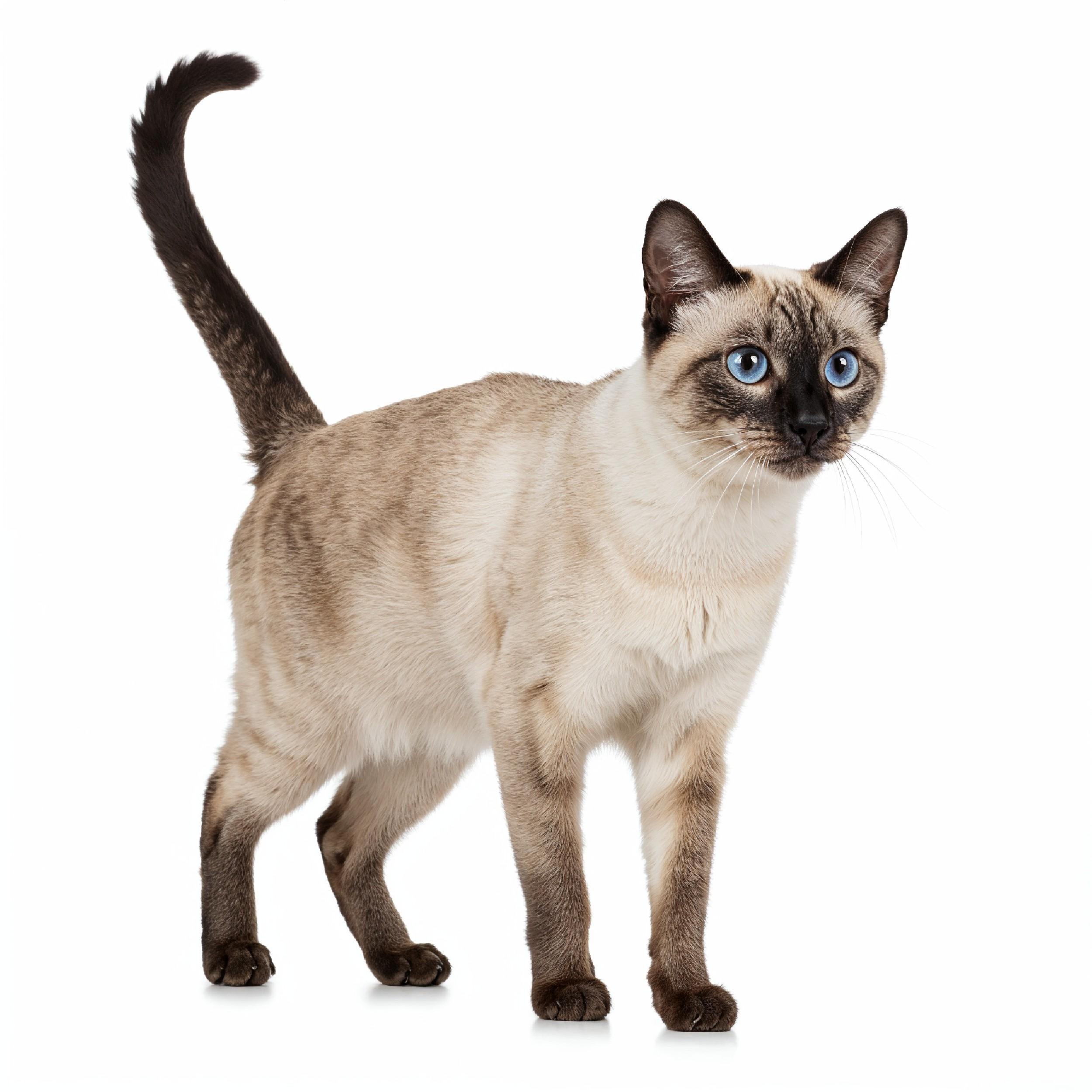 Domestic Cat Isolated on White Background Studio Portrait