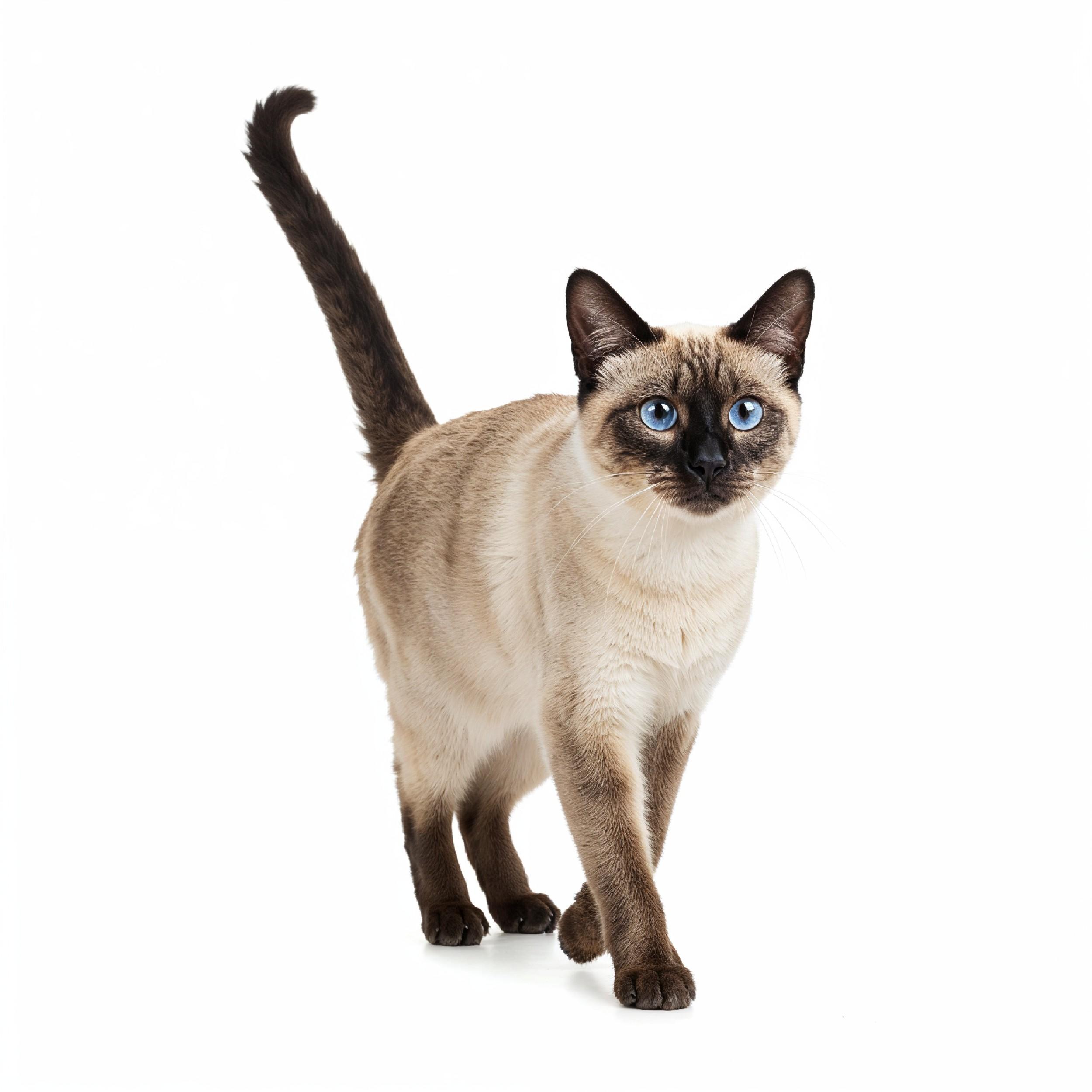 Domestic Cat Isolated on White Background Studio Portrait