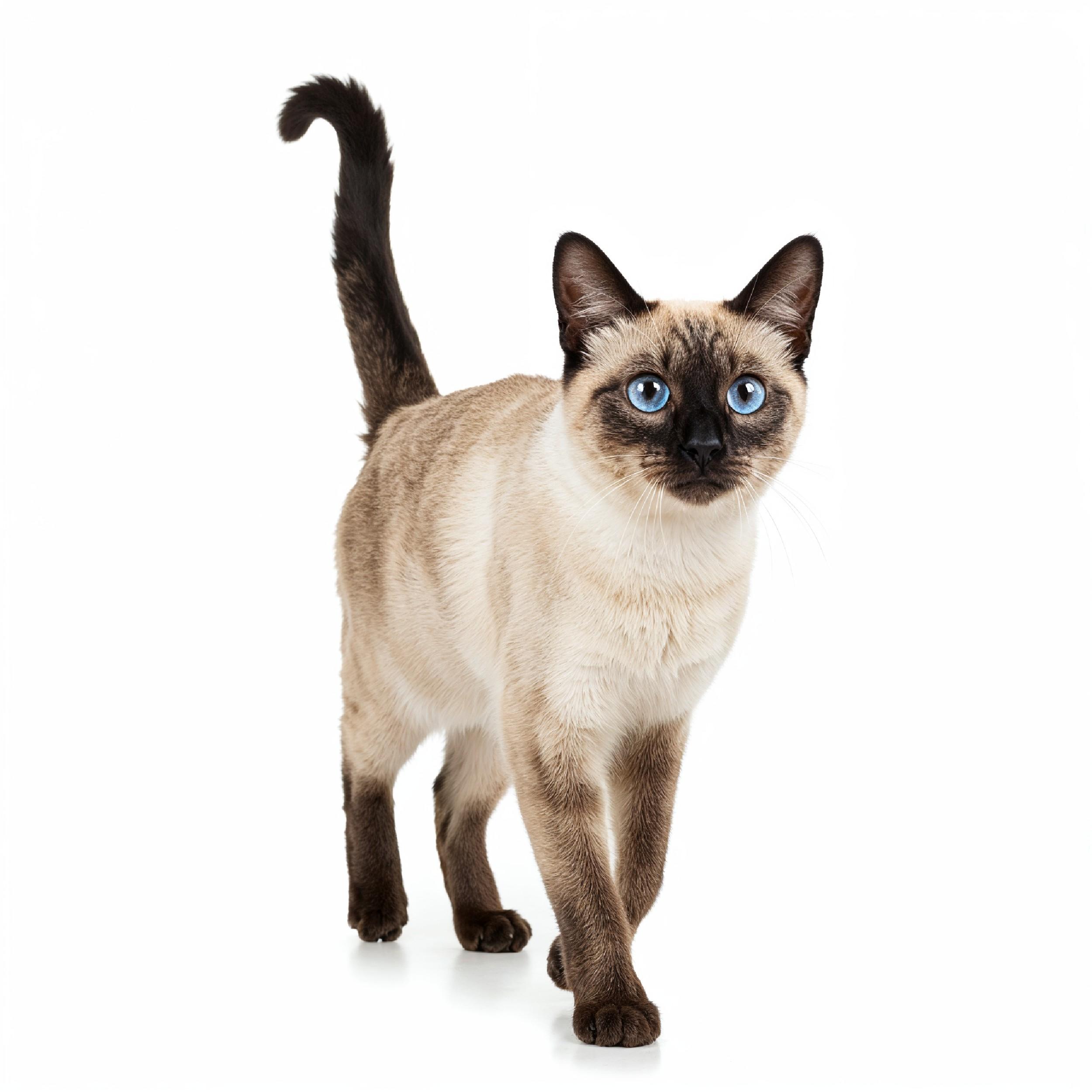 Domestic Cat Isolated on White Background Studio Portrait